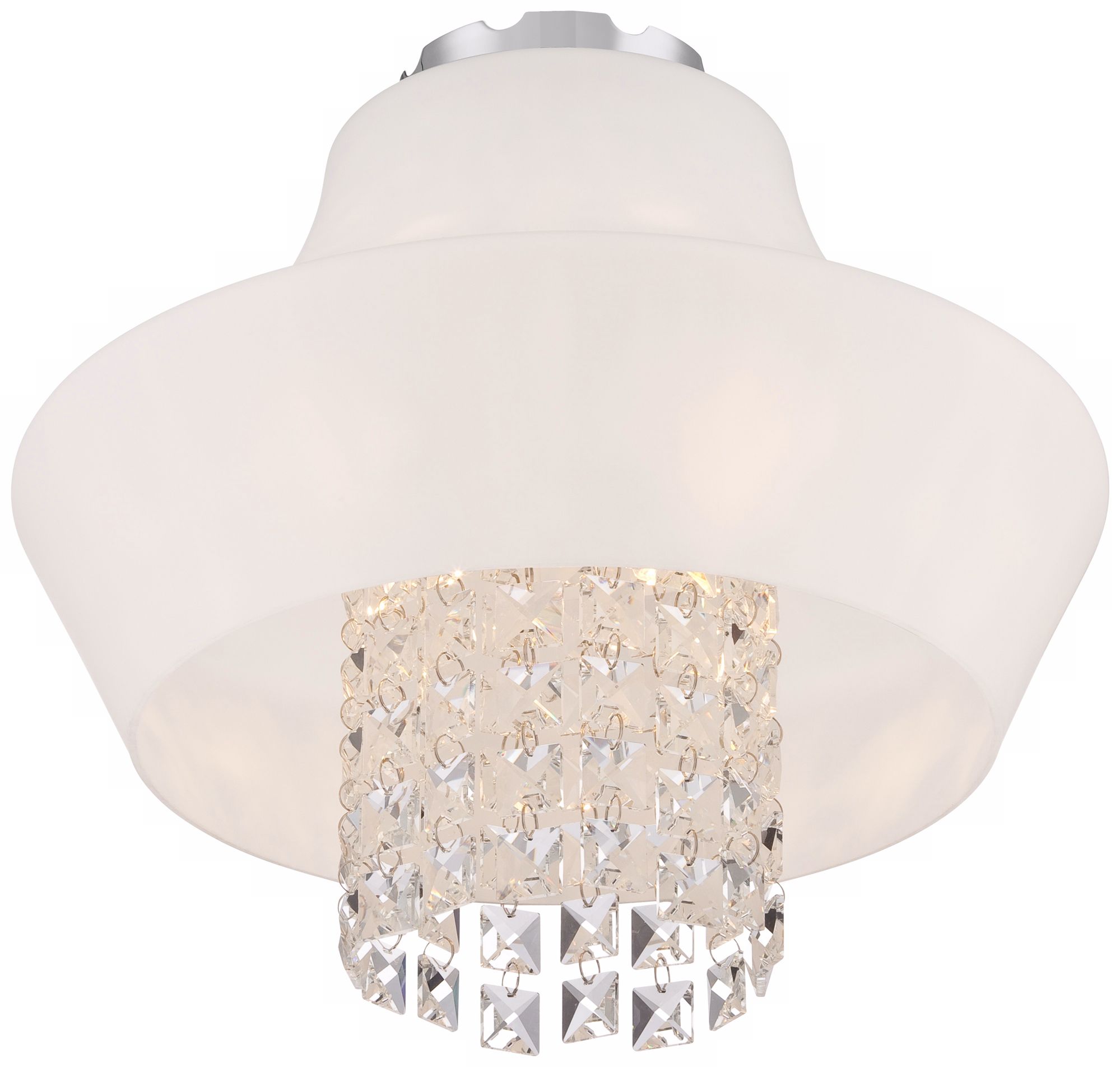 Possini Euro Gemma Opal Glass 15" Wide Crystal Ceiling Light