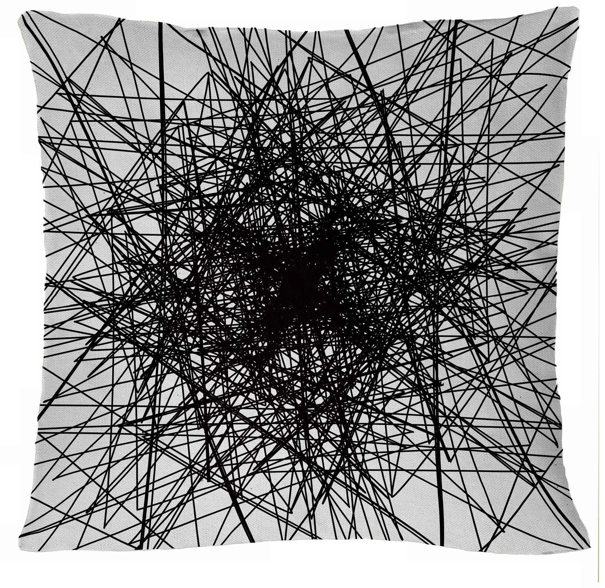 Infinity Black Multilines 18" Square Down Throw Pillow