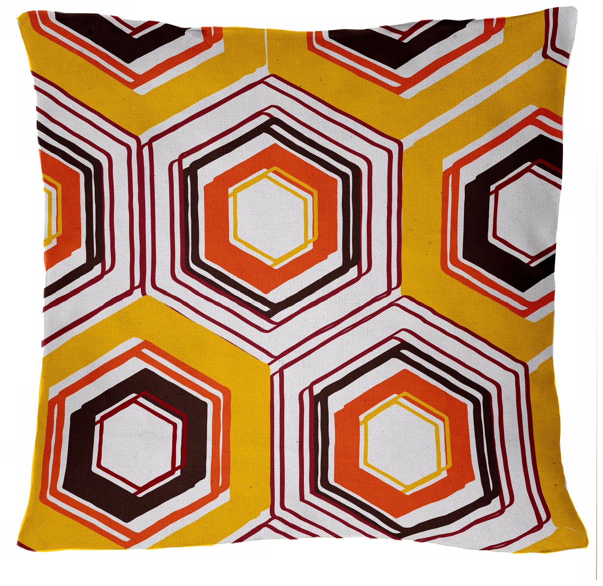 Infinity Lemon Retro Tile 18" Square Down Throw Pillow