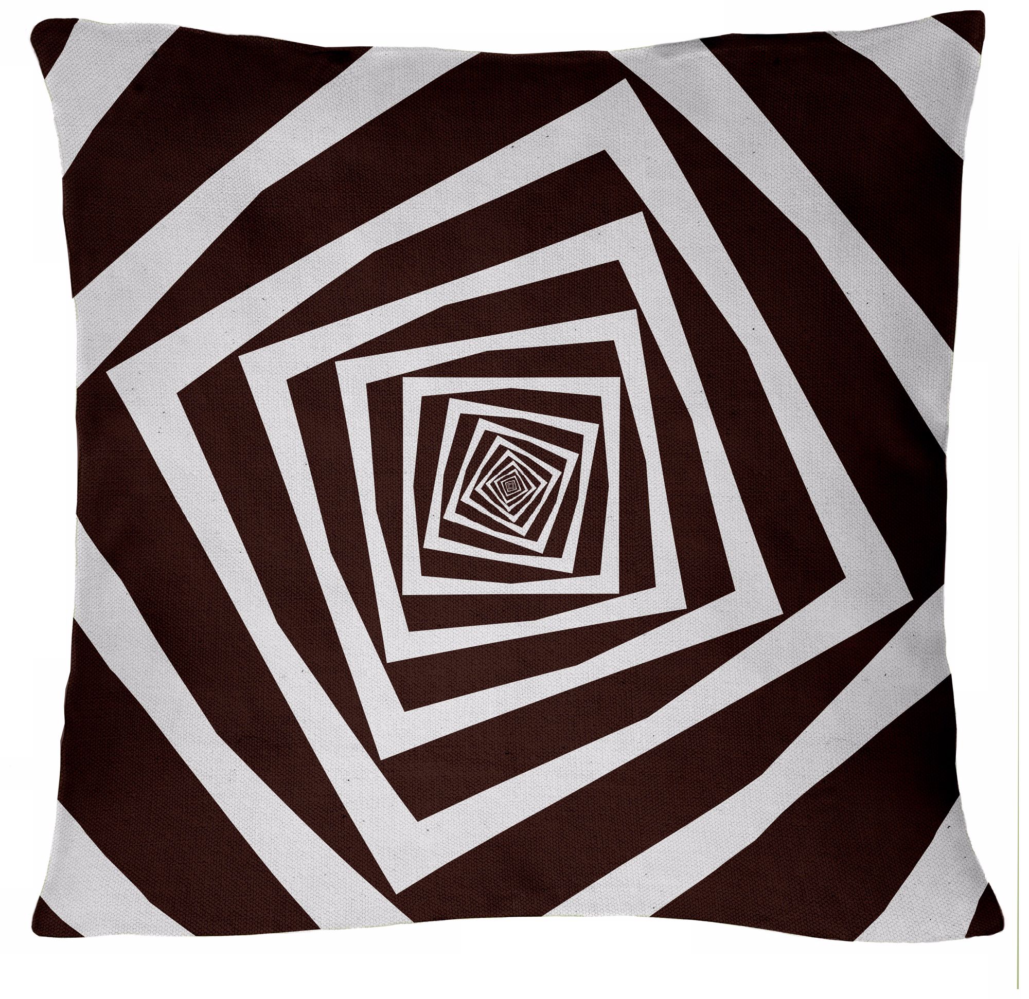 Infinity Chocolate Squares 18" Square Down Throw Pillow
