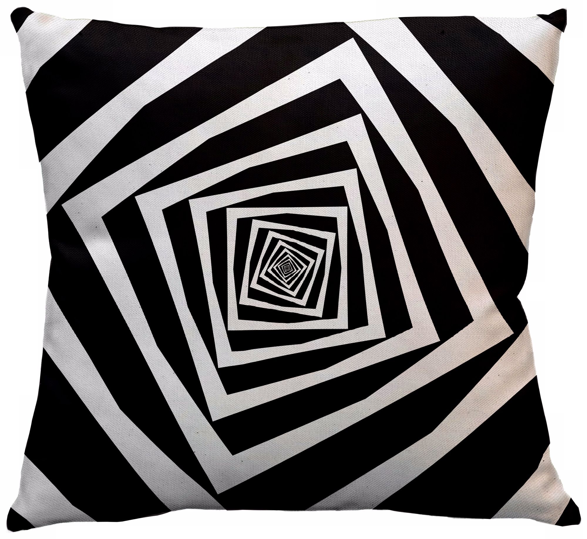 Infinity Black Squares 18" Square Down Throw Pillow