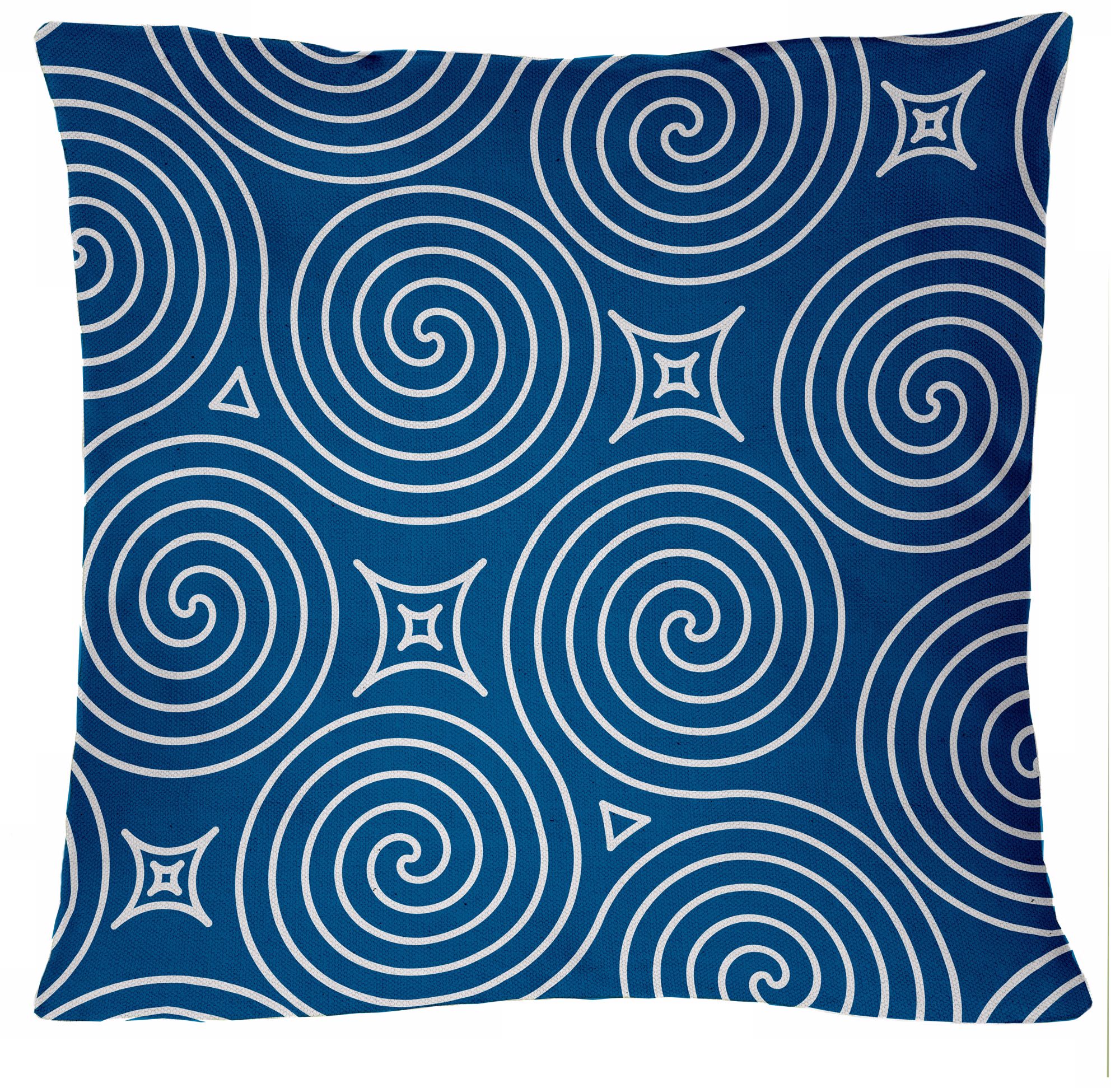 Saffron Jasmina Ocean Blue 18" Square Down Throw Pillow