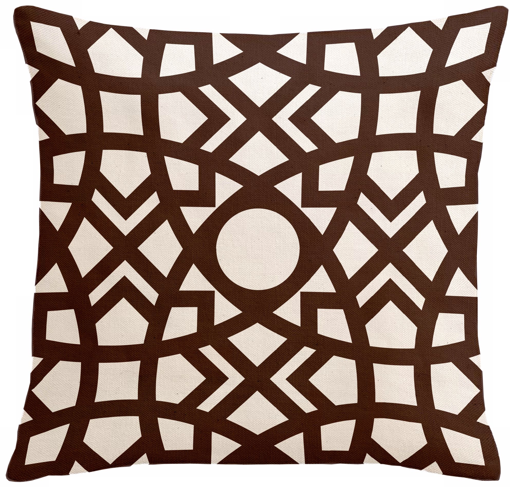 Saffron Jasmina Chocolate 18" Square Down Throw Pillow