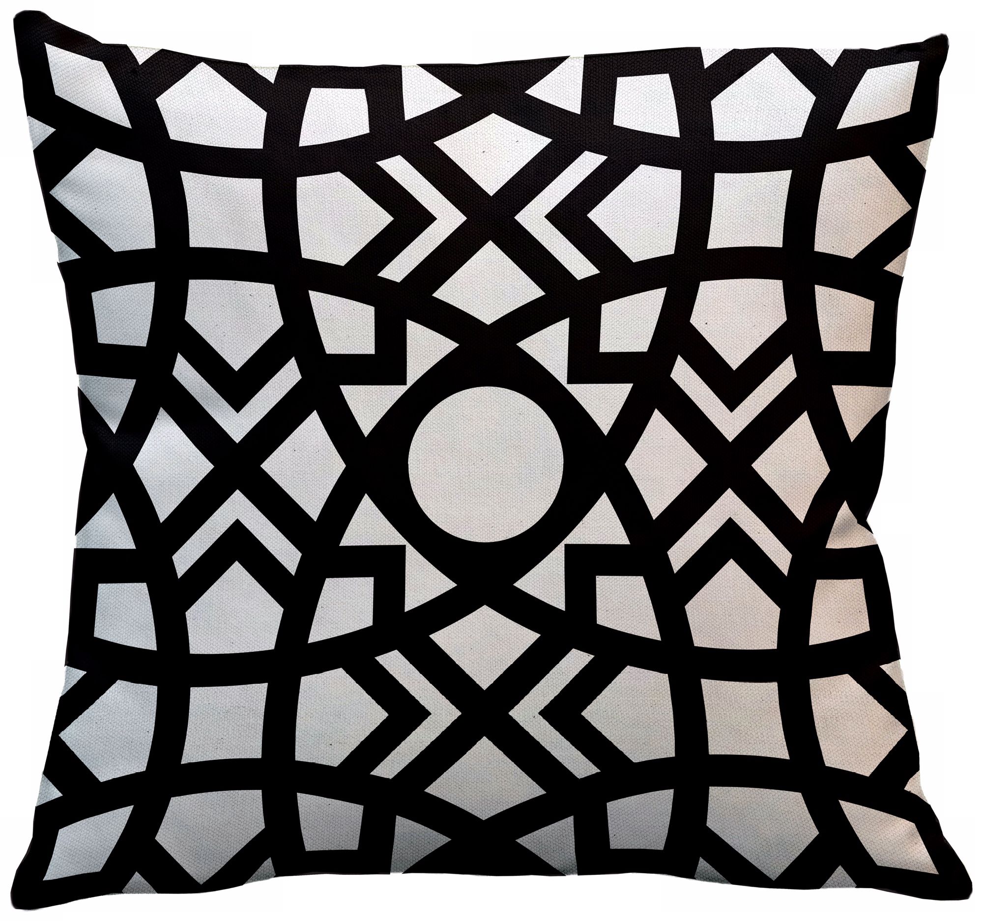 Saffron Jasmina Black 18" Square Down Throw Pillow