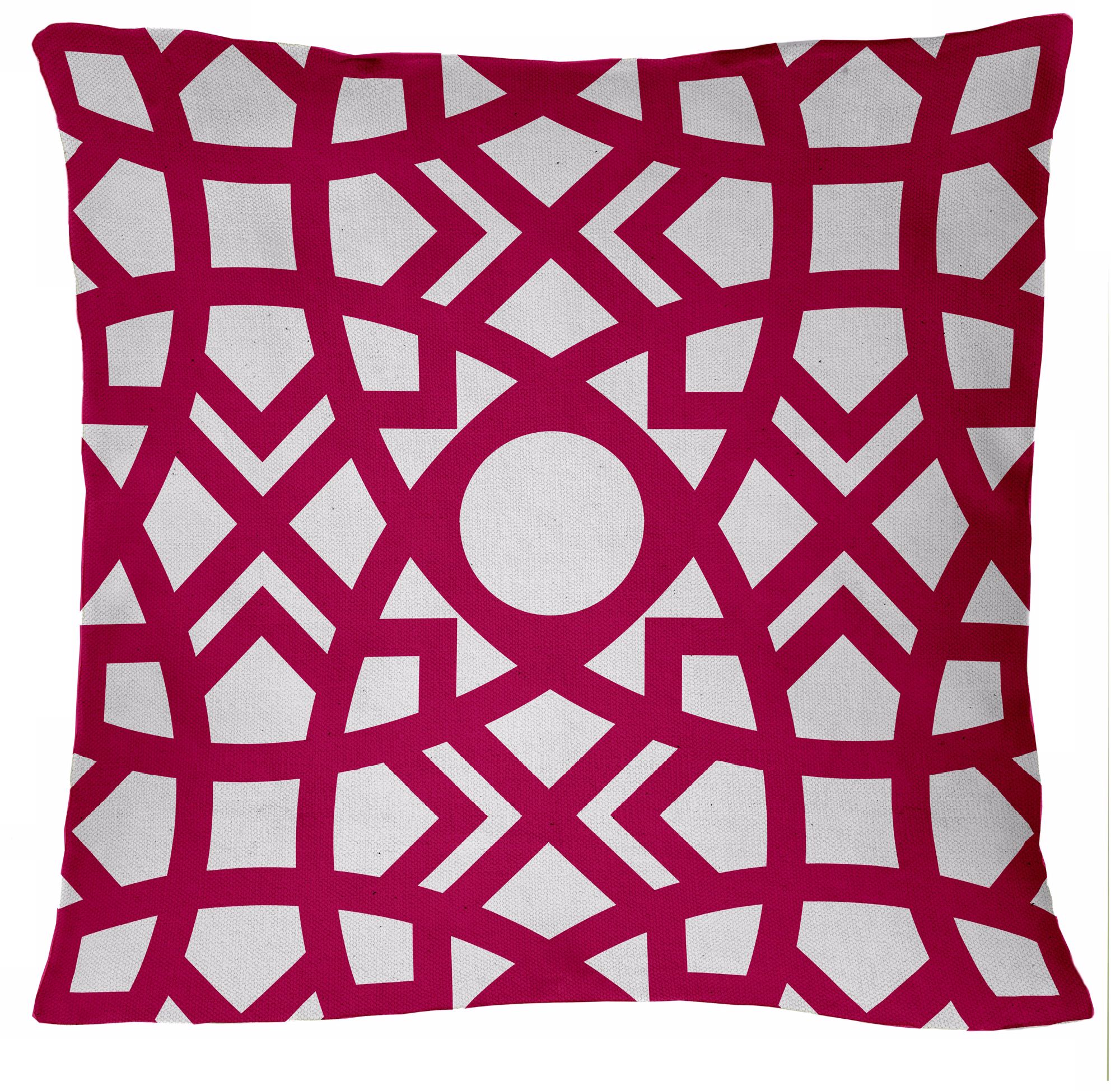 Saffron Jasmina Fandango Pink 18" Square Down Throw Pillow