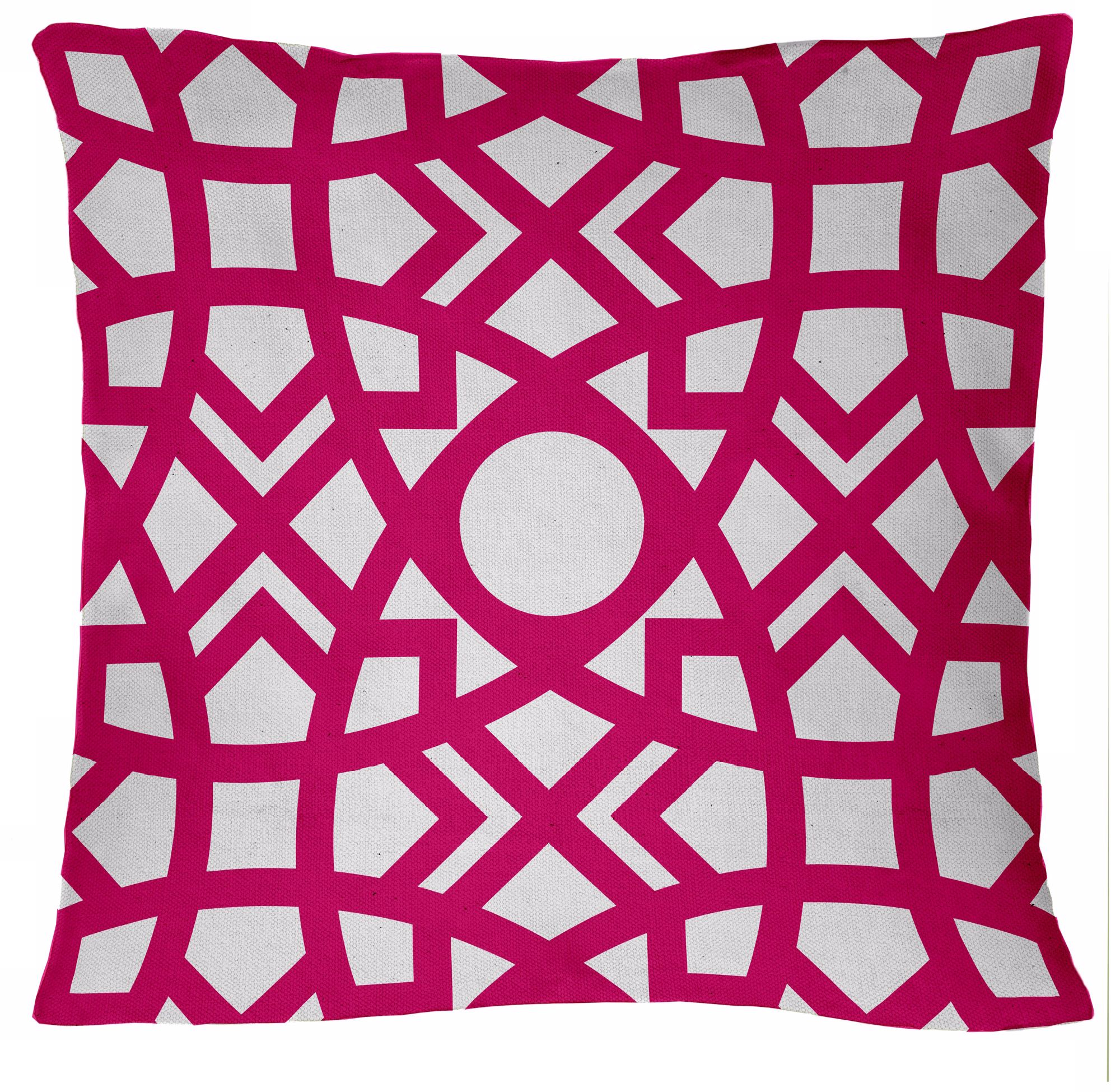 Saffron Jasmina Hollywood Pink 18" Square Down Throw Pillow