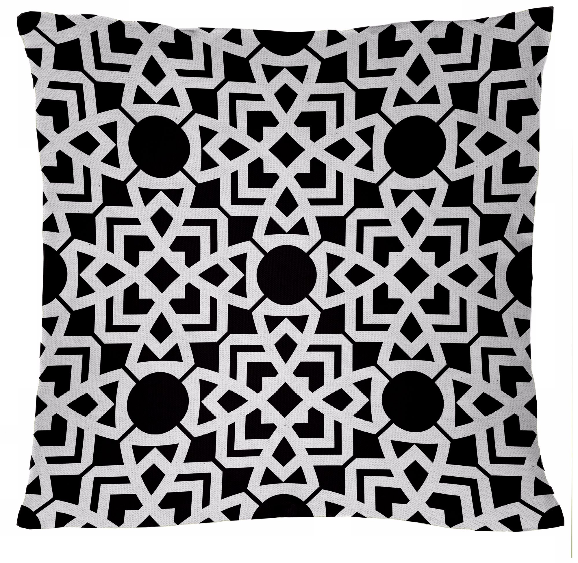 Saffron Karina Black 18" Square Down Throw Pillow