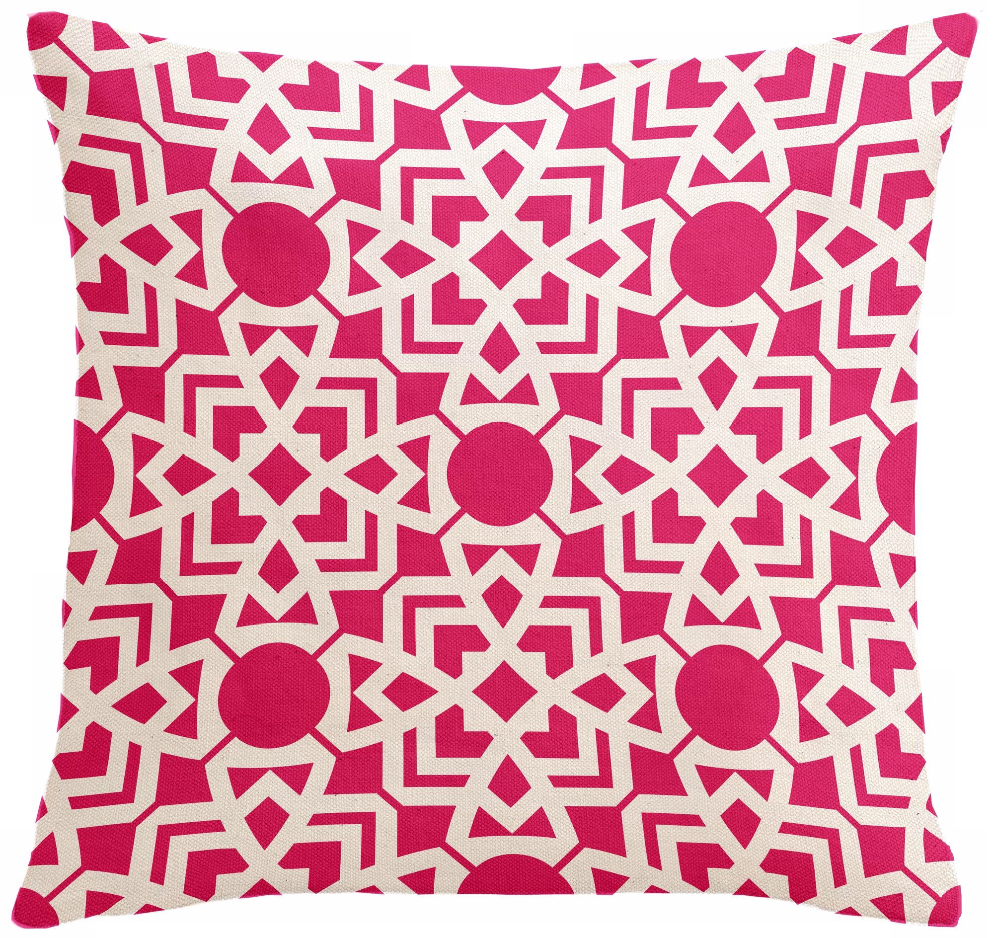 Saffron Karina Hollywood Pink 18" Square Down Throw Pillow