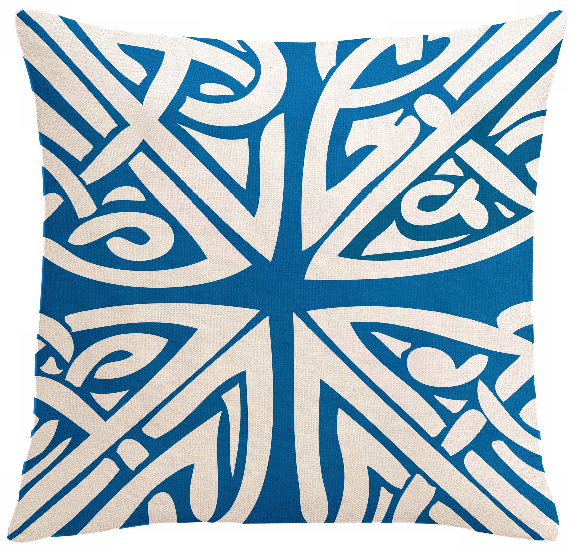 Saffron Sami Bright Blue 18" Square Down Throw Pillow
