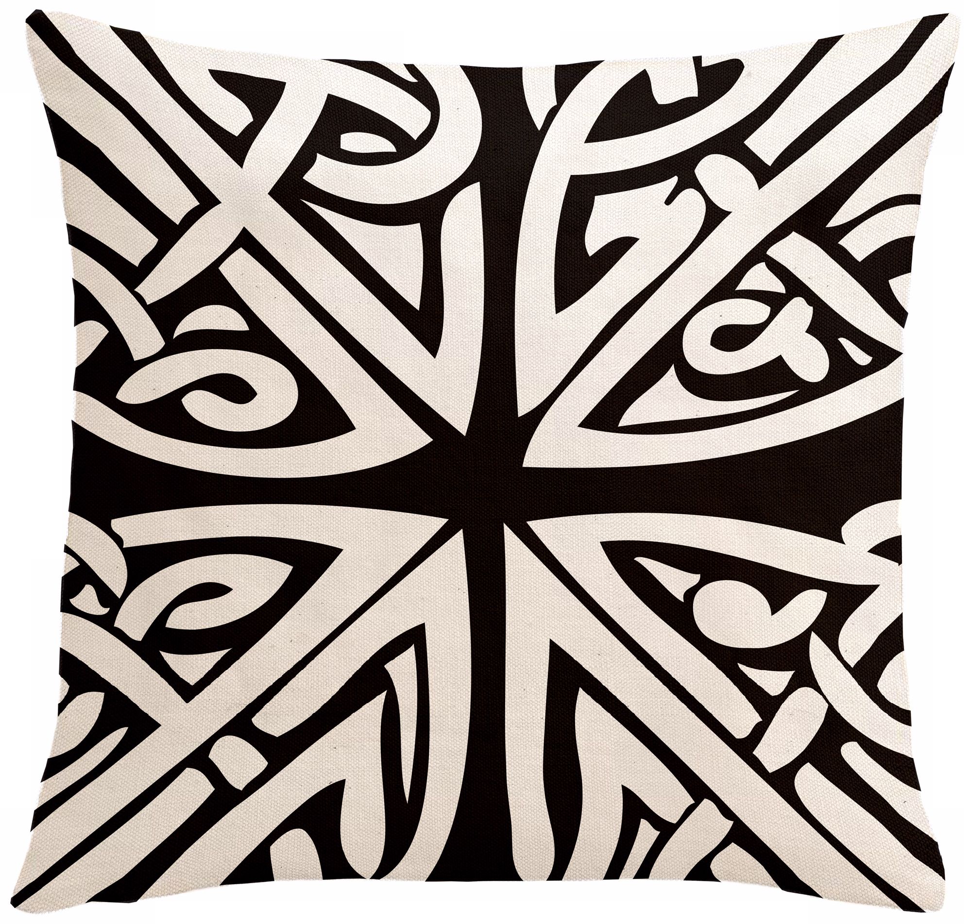 Saffron Sami Black 18" Square Down Throw Pillow