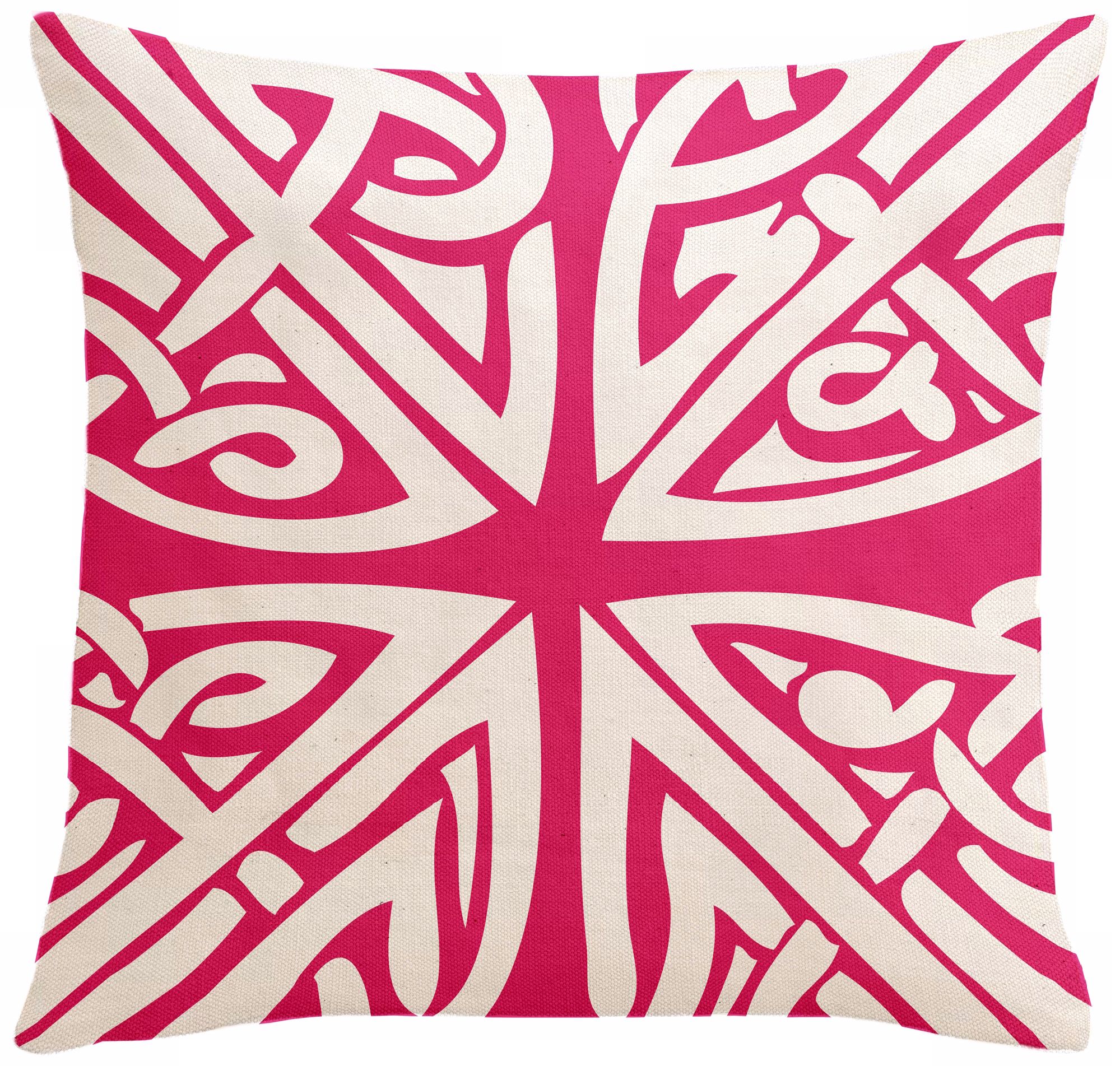 Saffron Sami Hollywood Pink 18" Square Down Throw Pillow
