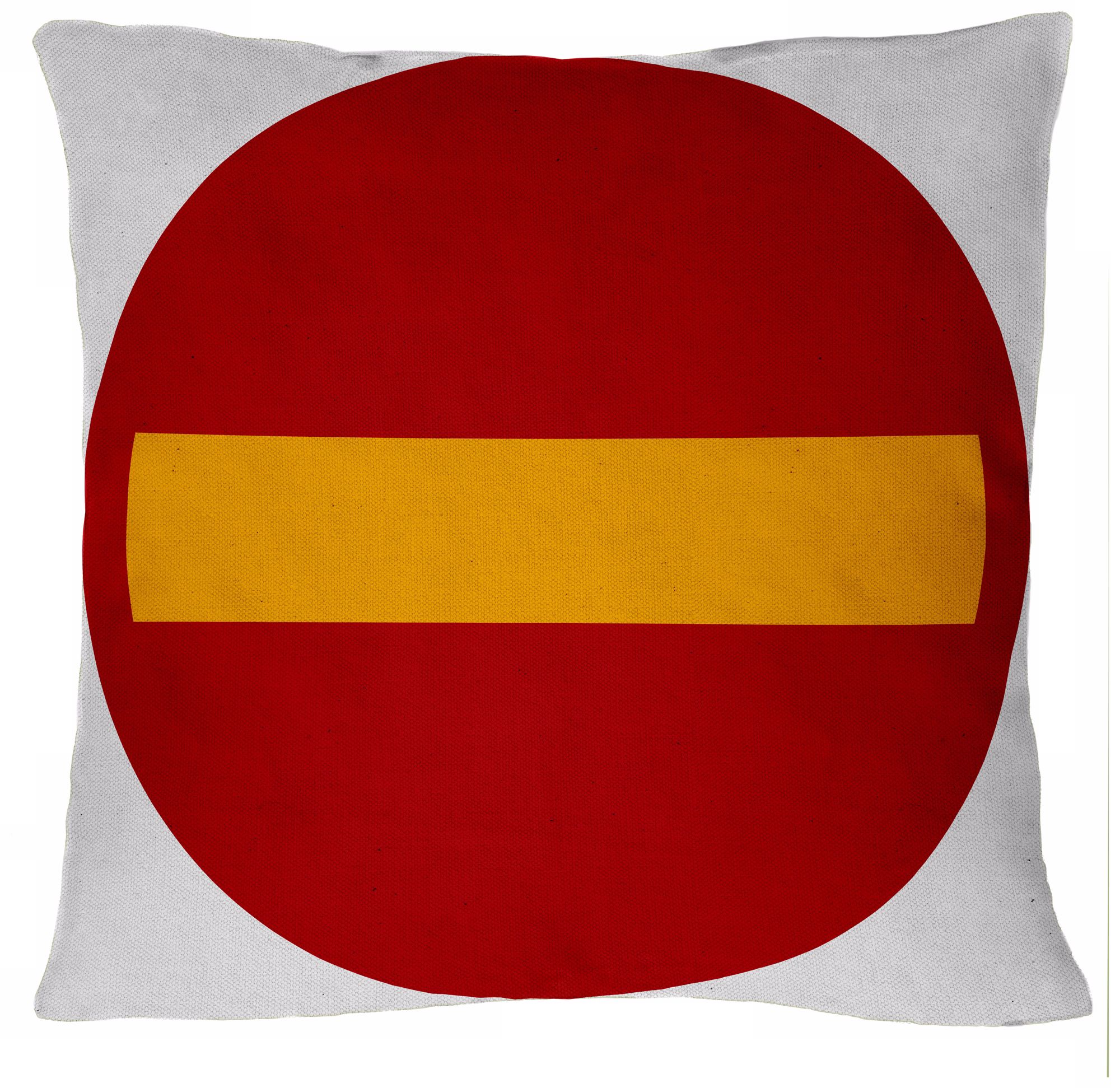 Street Smart No Entry 18" Square Down Throw Pillow