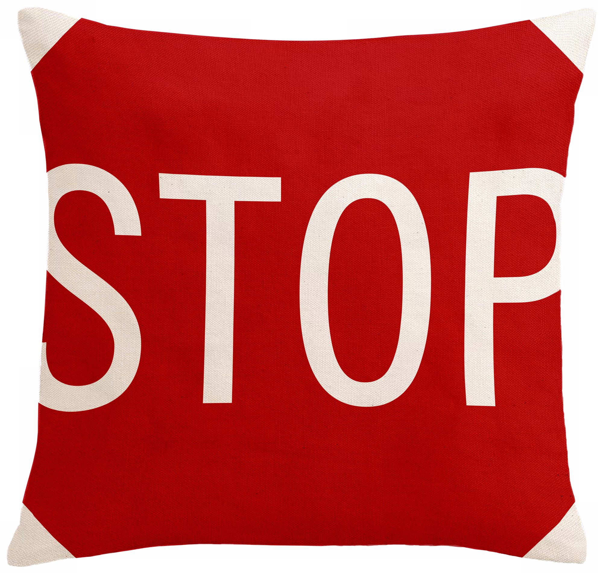 Street Smart Stop Sign 18" Square Down Throw Pillow