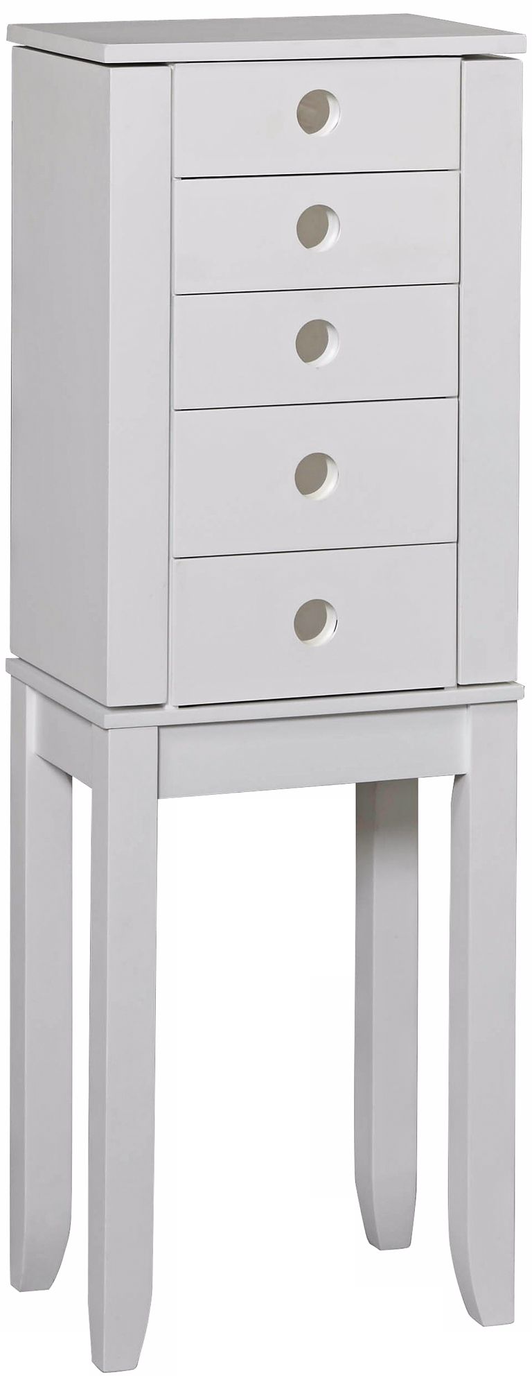 Brittany White Modern Jewelry Armoire