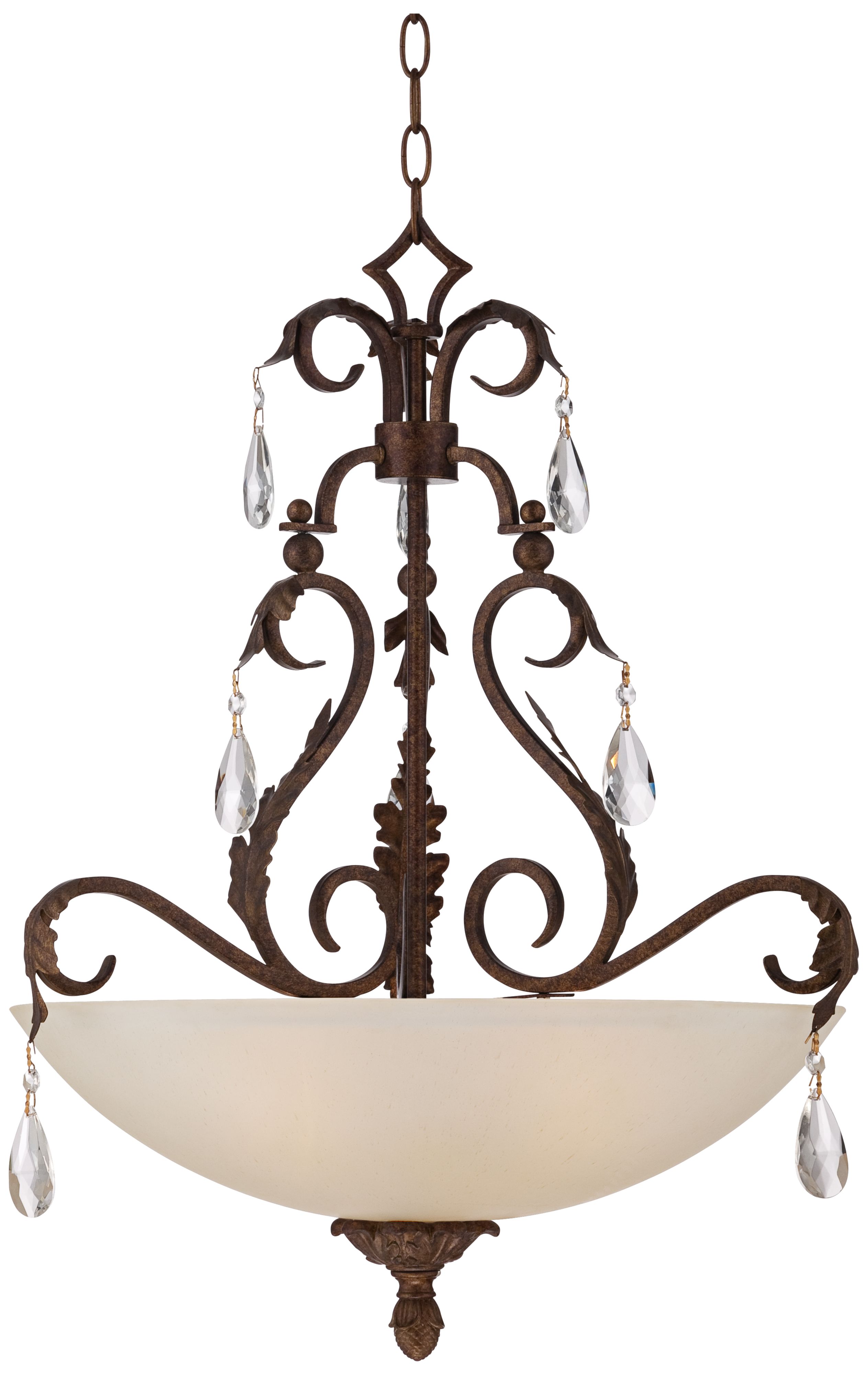 Iron Leaf 23 1/2" Wide Bronze Pendant Chandelier