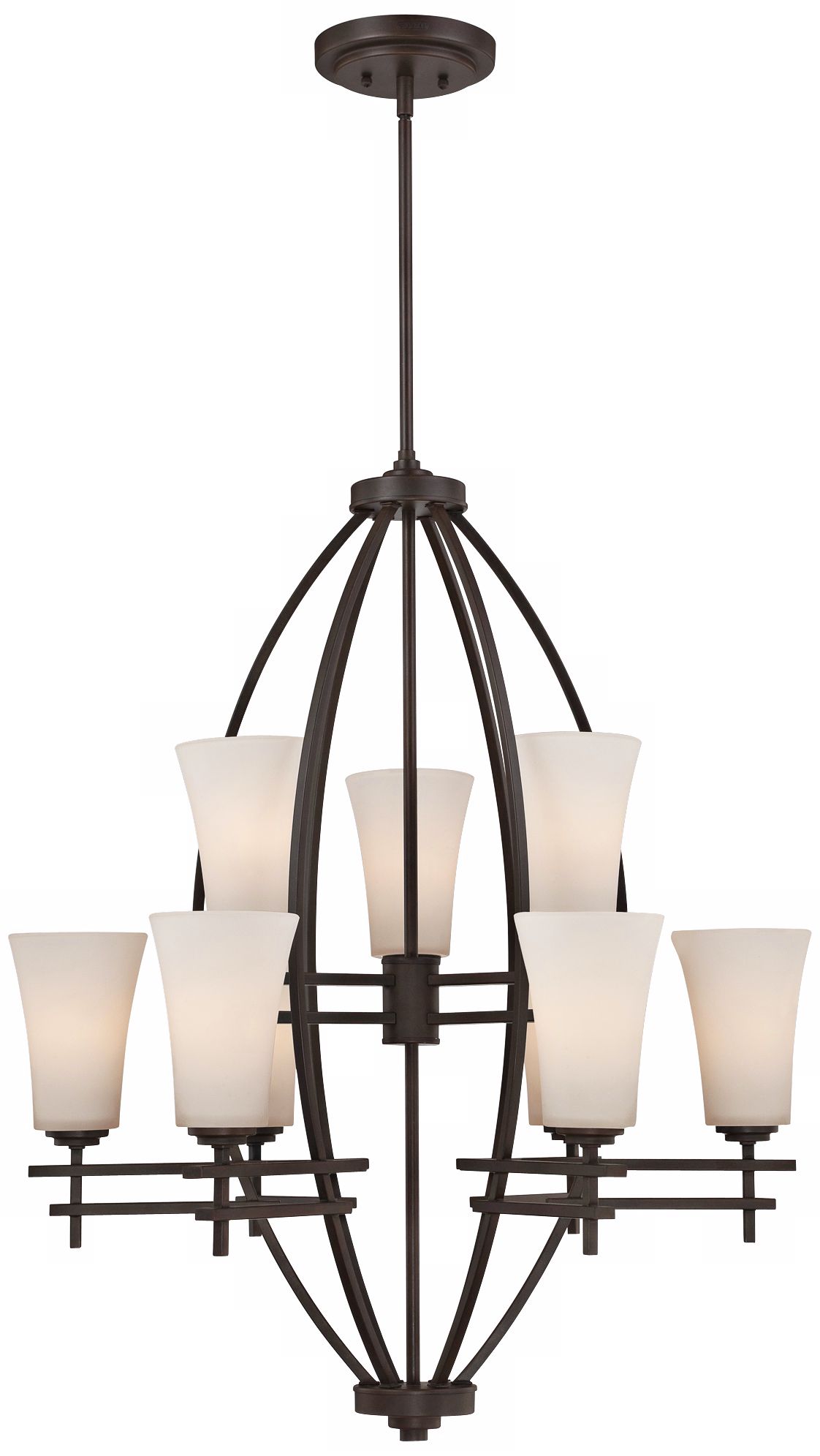Quoizel Bowen 2-Tier 9-Light 28" Wide Oval Chandelier