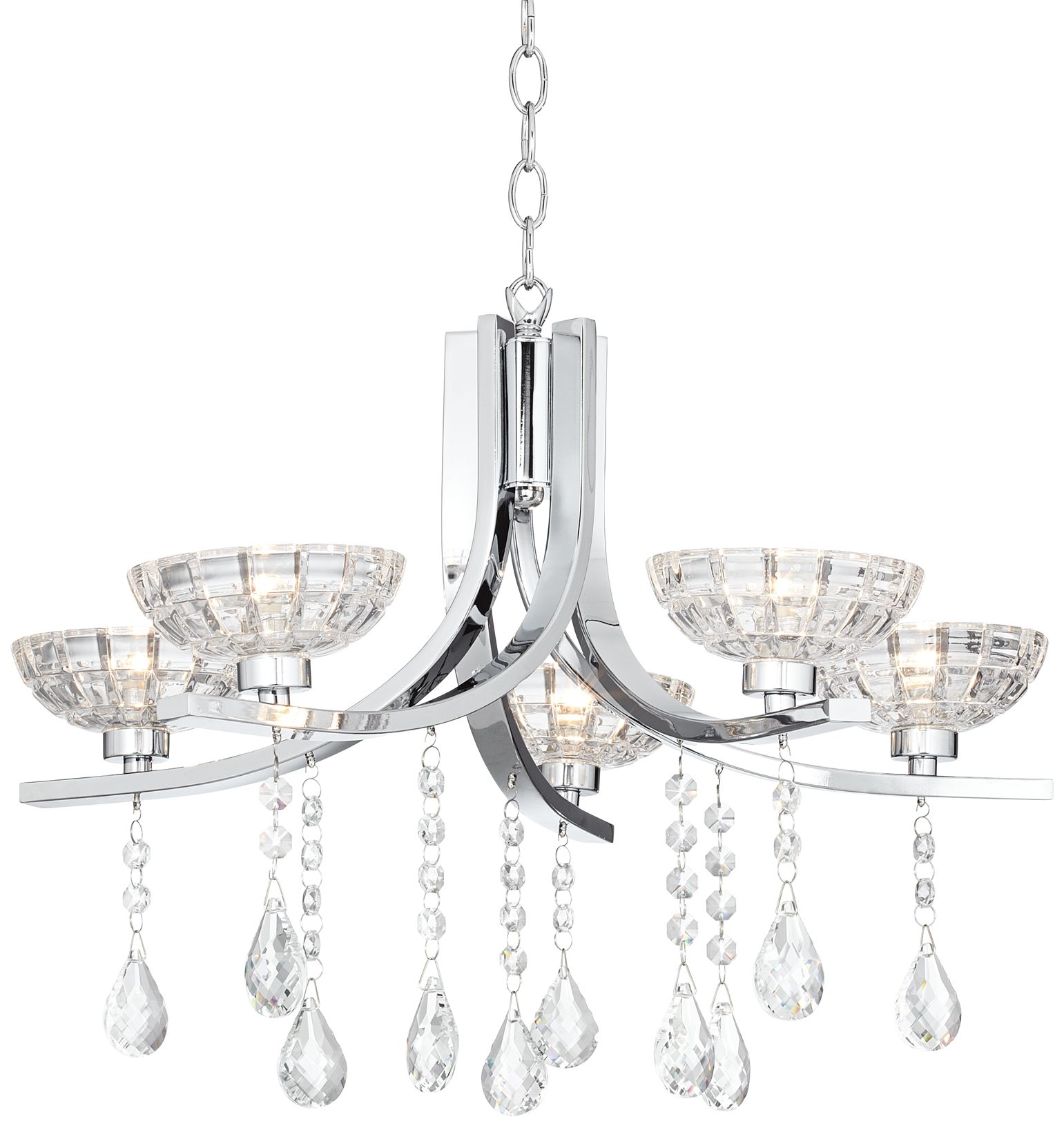 Bergamo 5-Light Chrome and Crystal Chandelier
