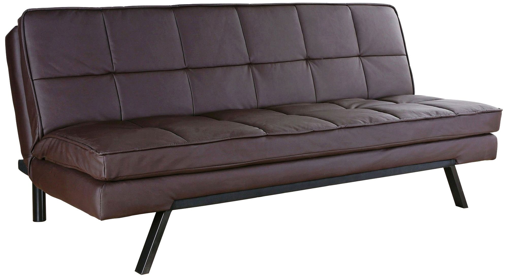 Bayside Leather Brown Convertible Sofa