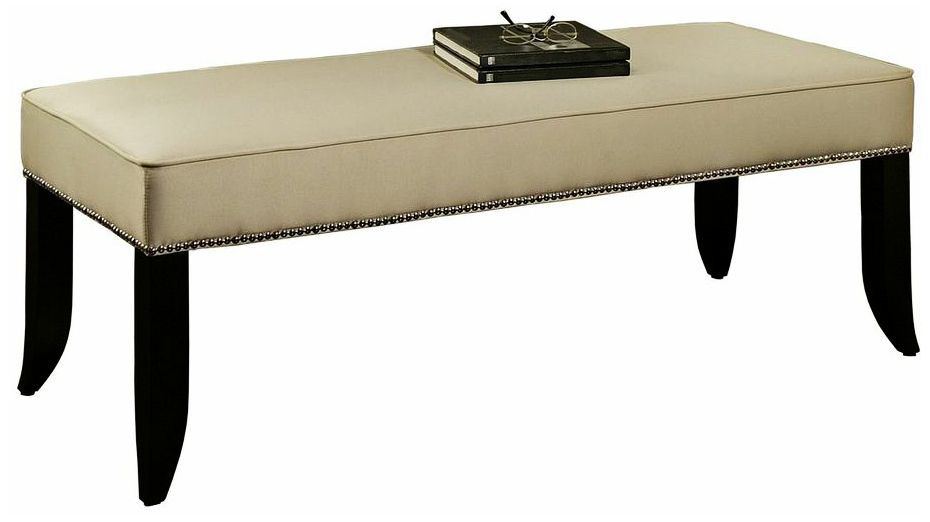 Newport Cream Fabric Ottoman Bench