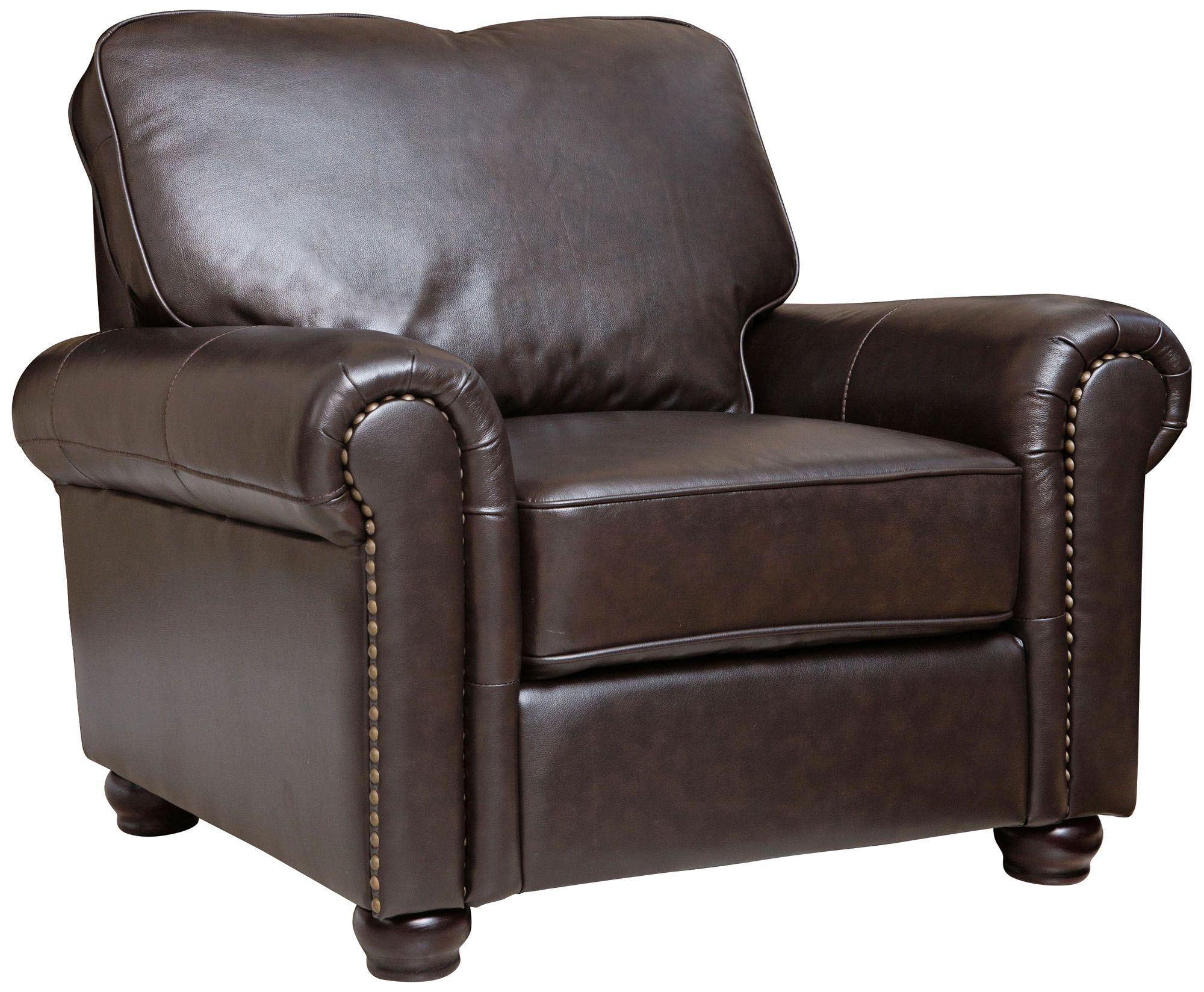 Charleston Rich Dark Brown Leather Armchair