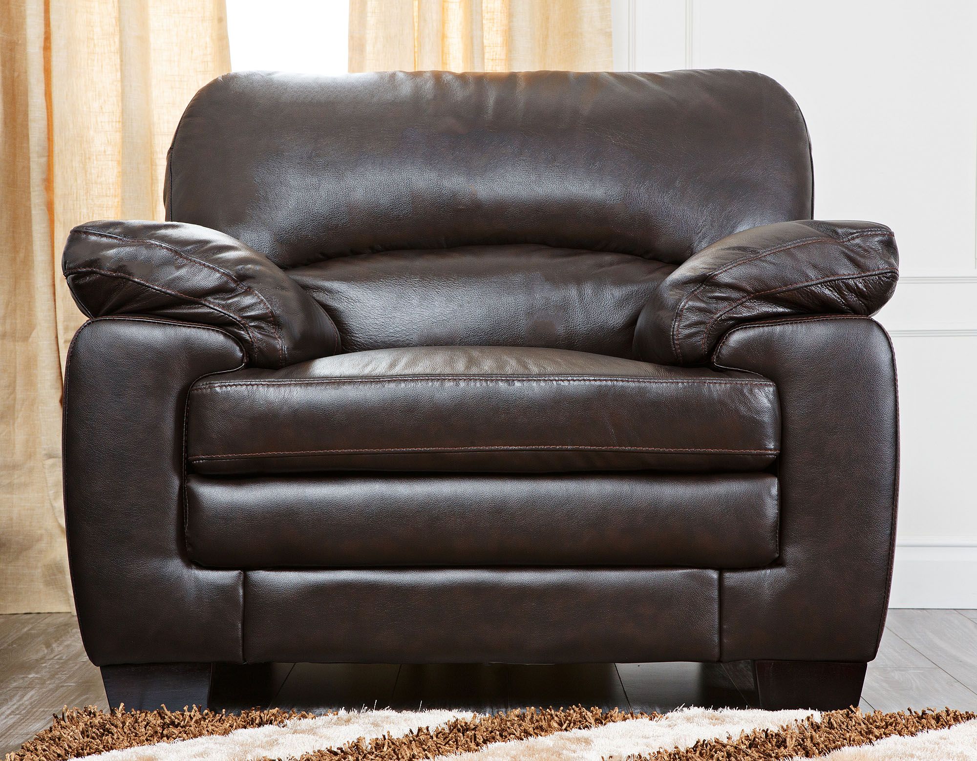 Preston Dark Brown Leather Armchair