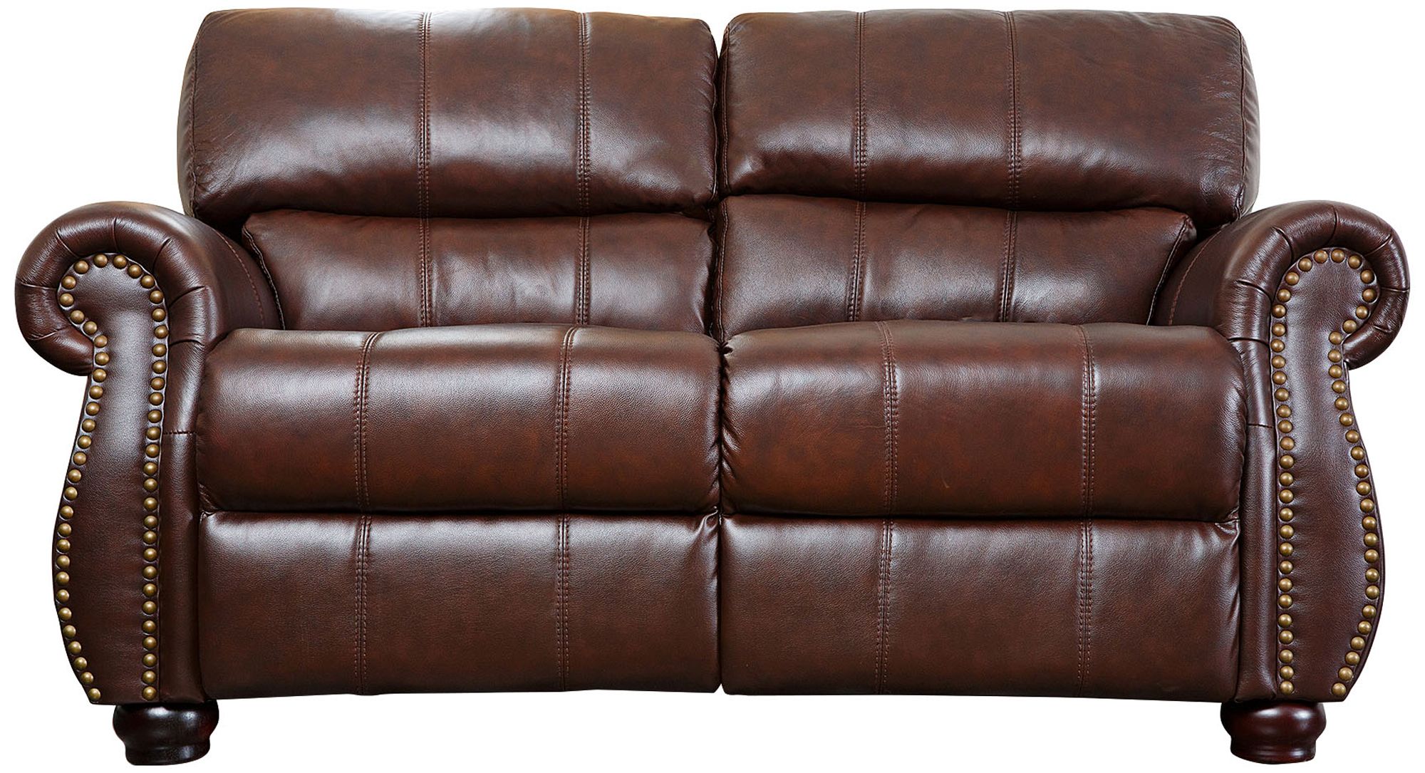 Lorenzo Italian Burgundy Leather Loveseat