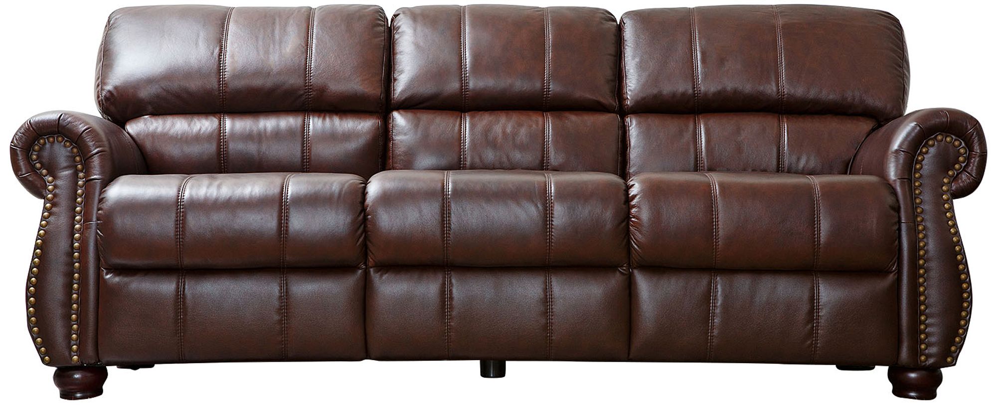 Lorenzo Italian Burgundy Leather Sofa