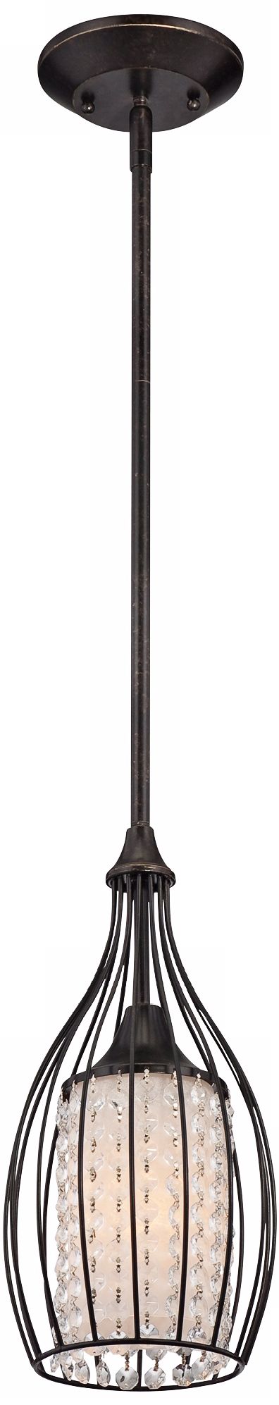 Quoizel Piccolo 7" Wide Bronze Cage Mini Pendant Light