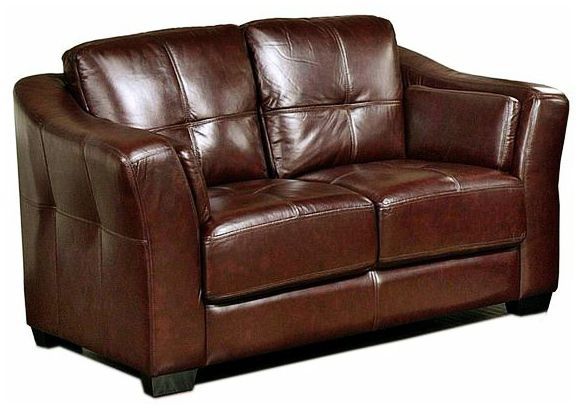 Auburn Dark Burgundy Top Grain Italian Leather Loveseat