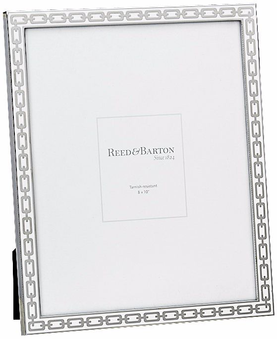 Reed and Barton Silver Link 8x10" White Picture Frame