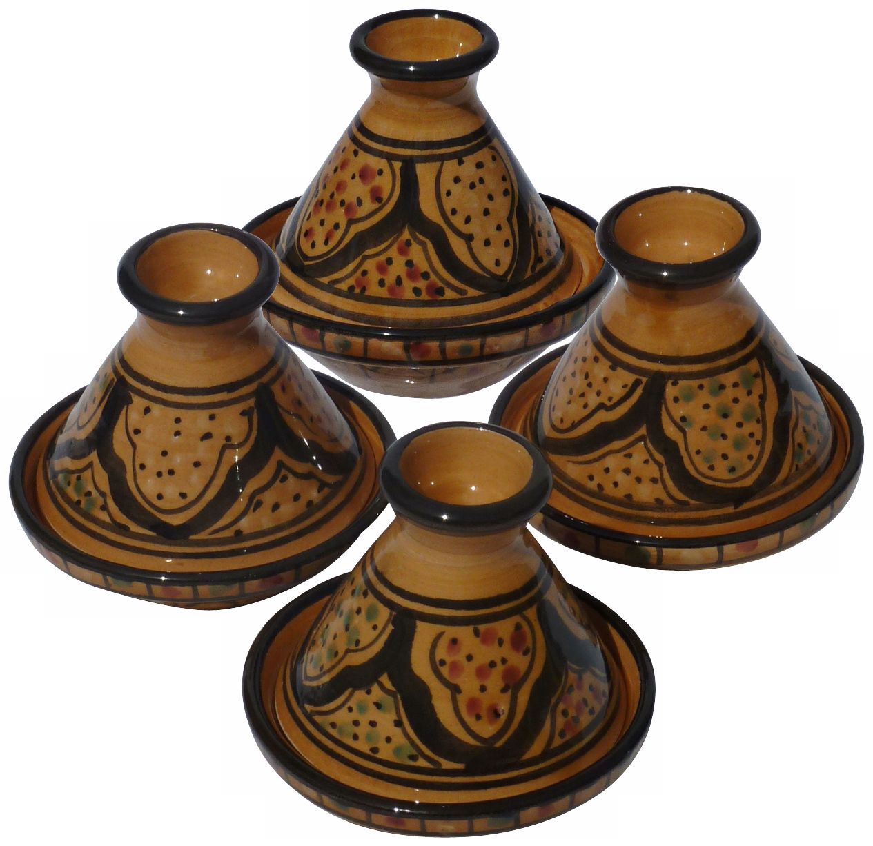 Le Souk Ceramique Honey Design Set of 4 Mini Tagines