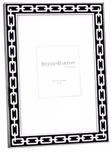 Reed and Barton Silver Link 4x6" Midnight Black Frame