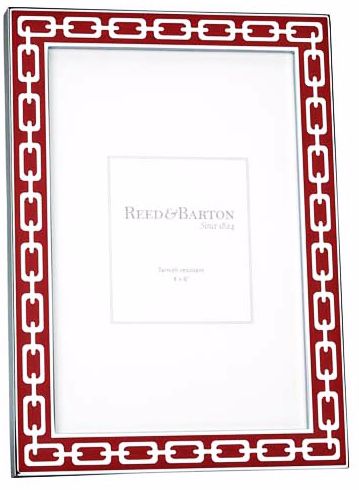 Reed and Barton Silver Link 4x6" Poppy Red Picture Frame