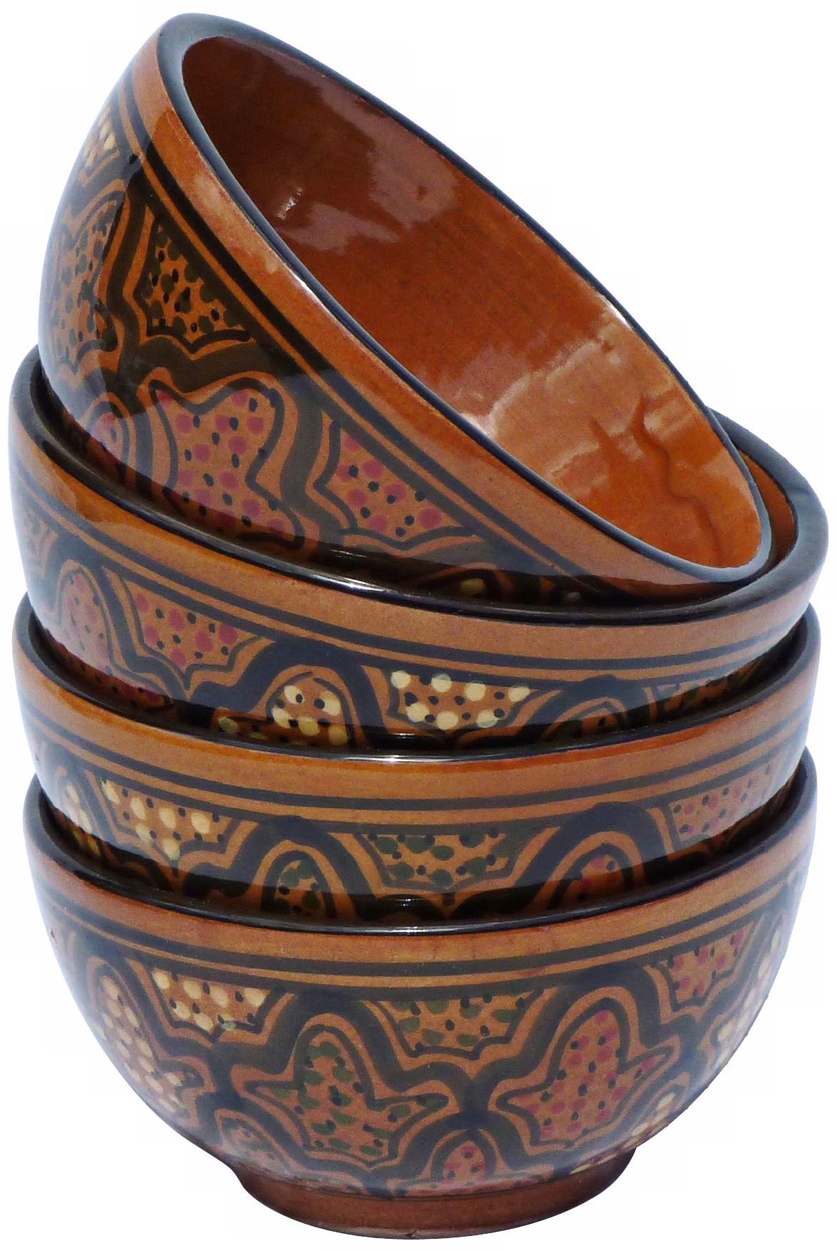 Le Souk Ceramique Honey Design Set of 4 Soup/Cereal Bowls