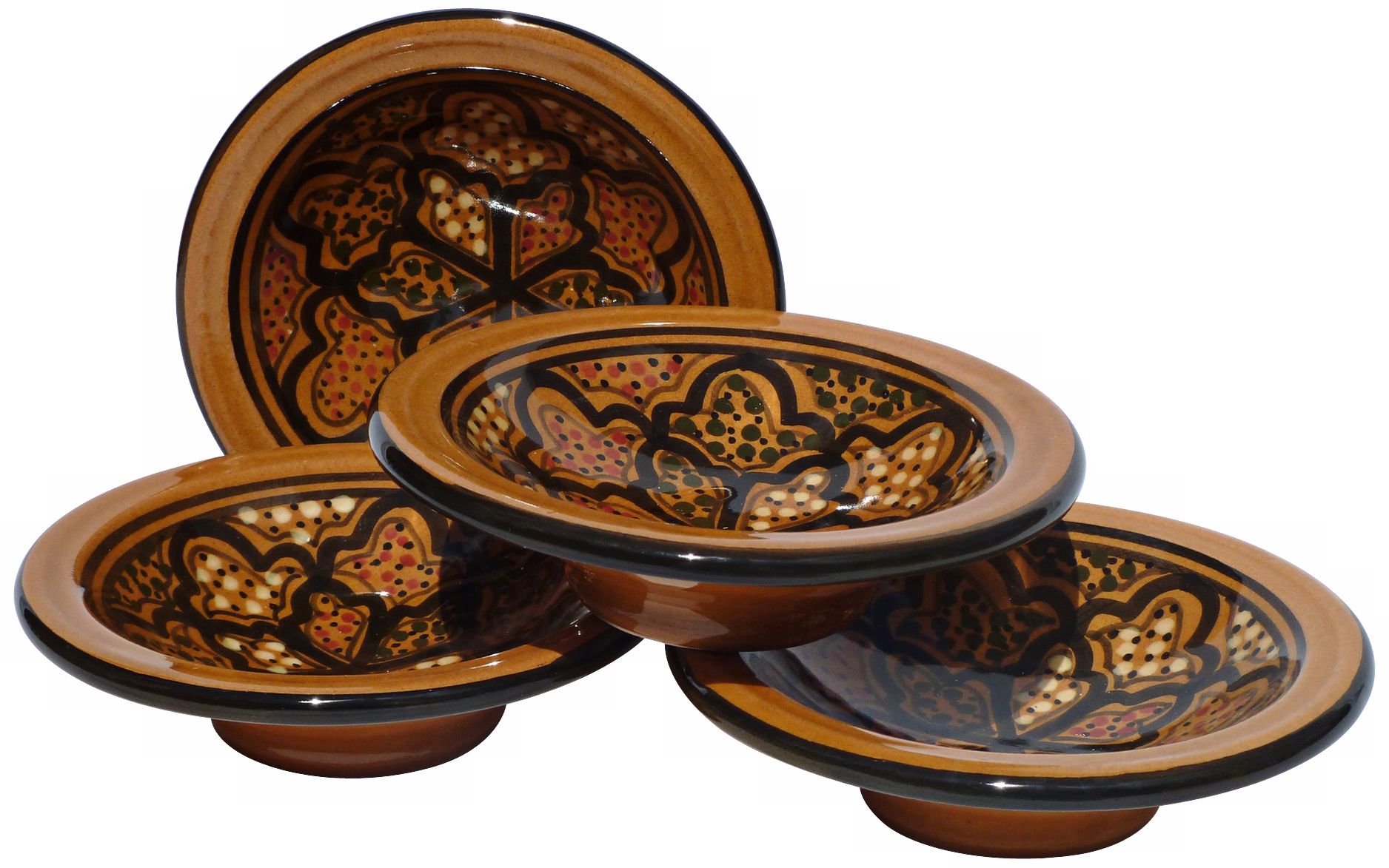 Le Souk Ceramique Honey Set of 4 Round Sauce Dishes