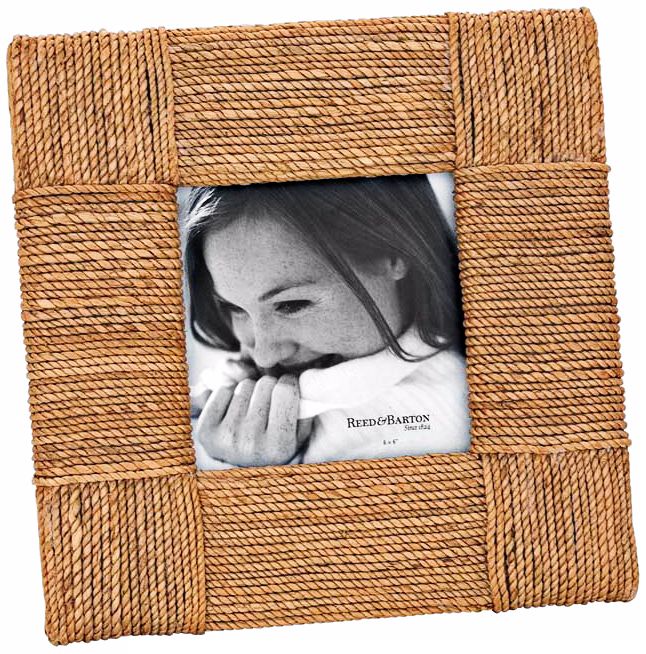 Reed and Barton Montauk 6x6" Textured Rope Picture Frame