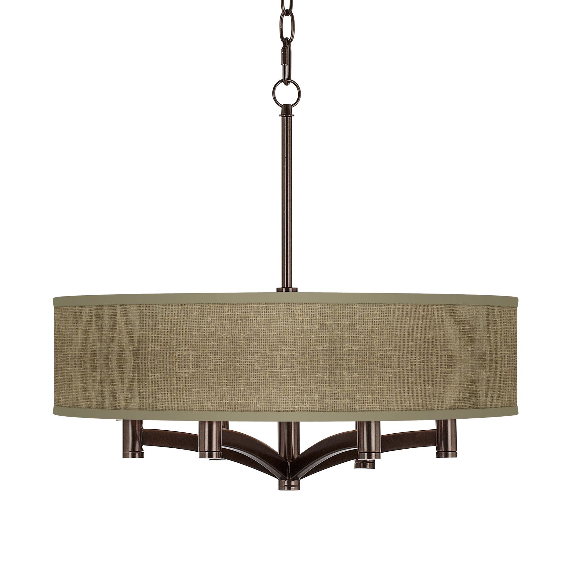 Stacy Garcia Burlap Print Ava 6-Light Bronze Pendant