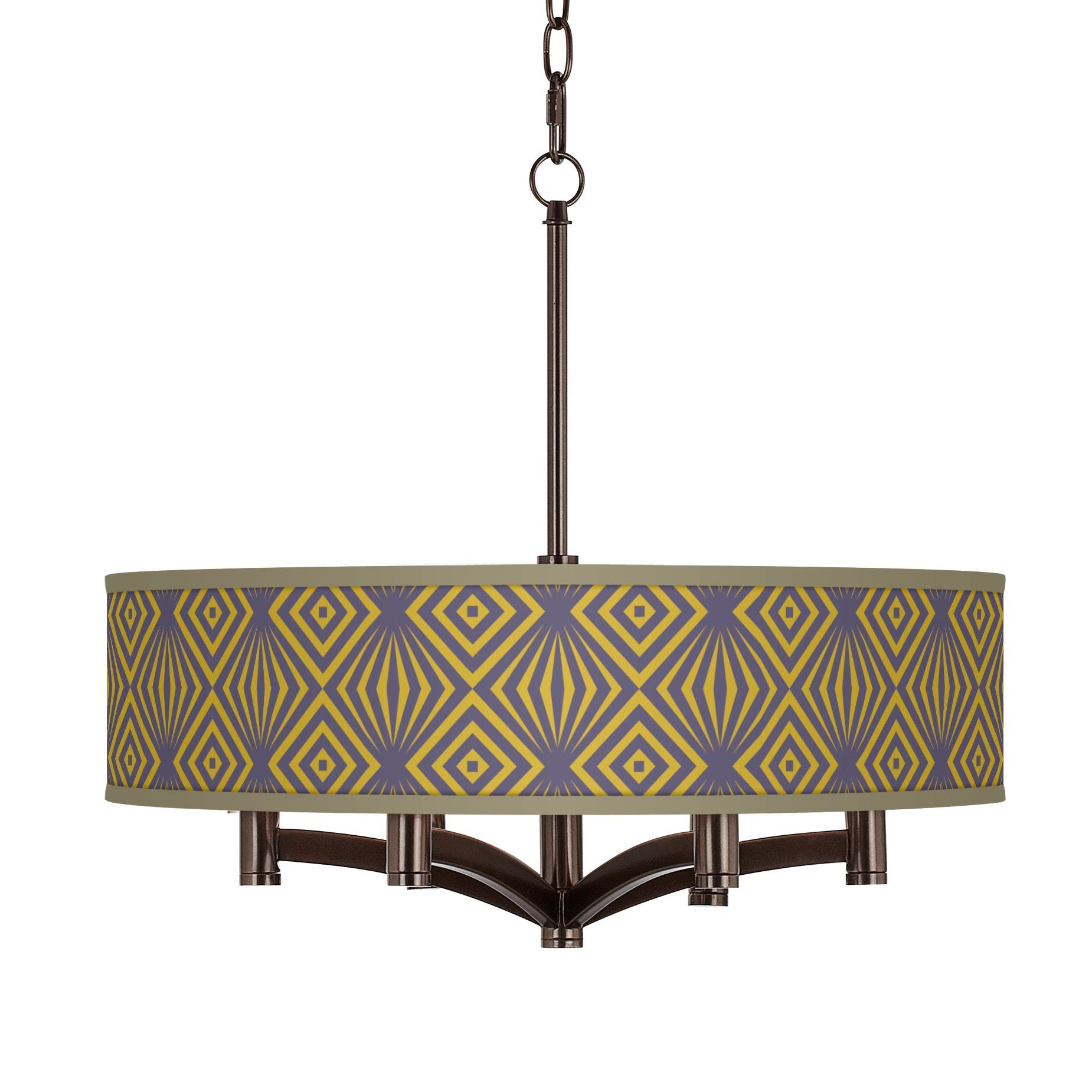 Deco Revival Ava 6-Light Bronze Pendant Chandelier