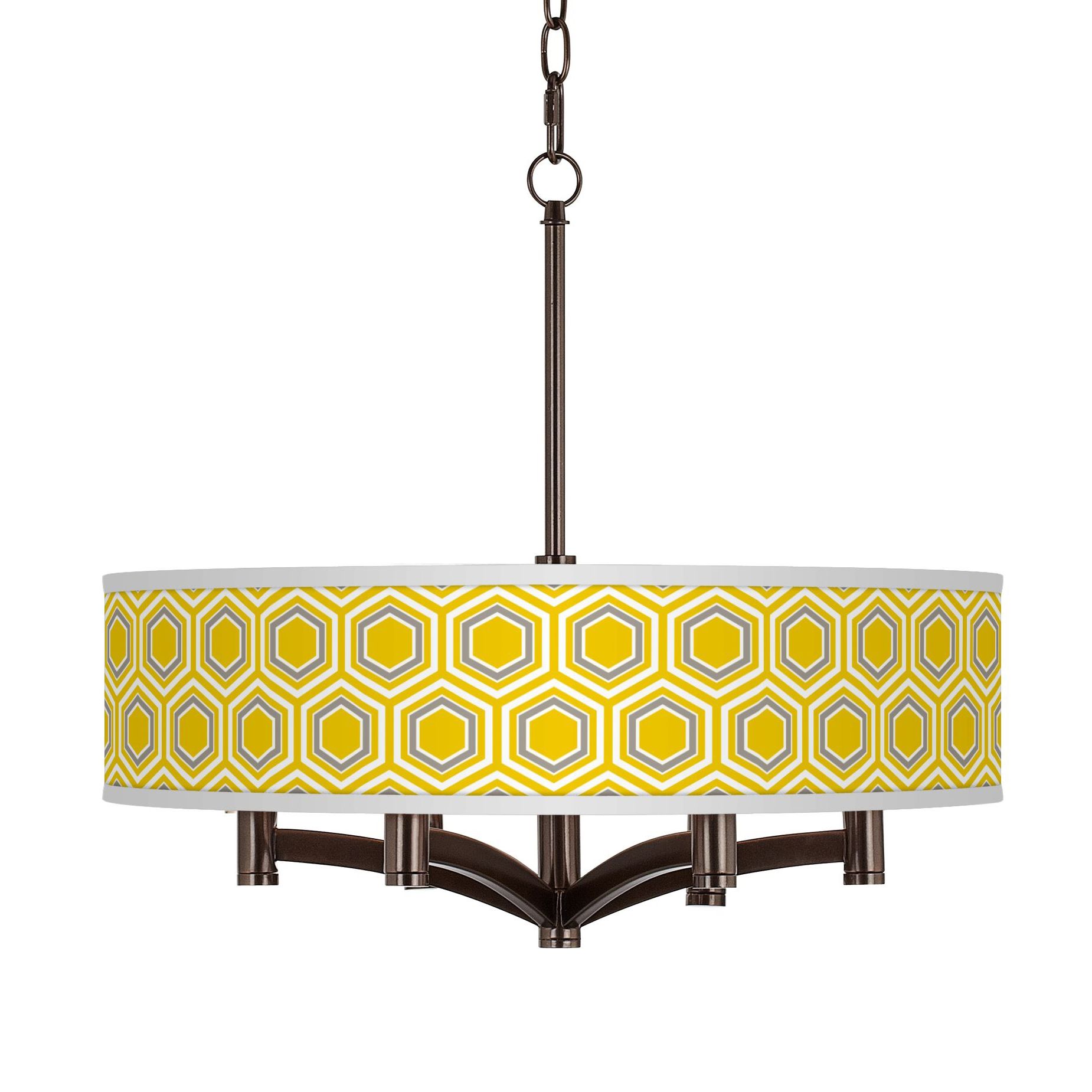 Honeycomb Ava 6-Light Bronze Pendant Chandelier