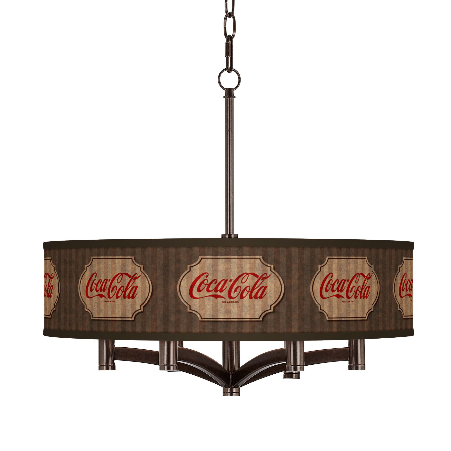 Coca-Cola&reg; Vintage Brown Ava 6-Light Bronze Pendant