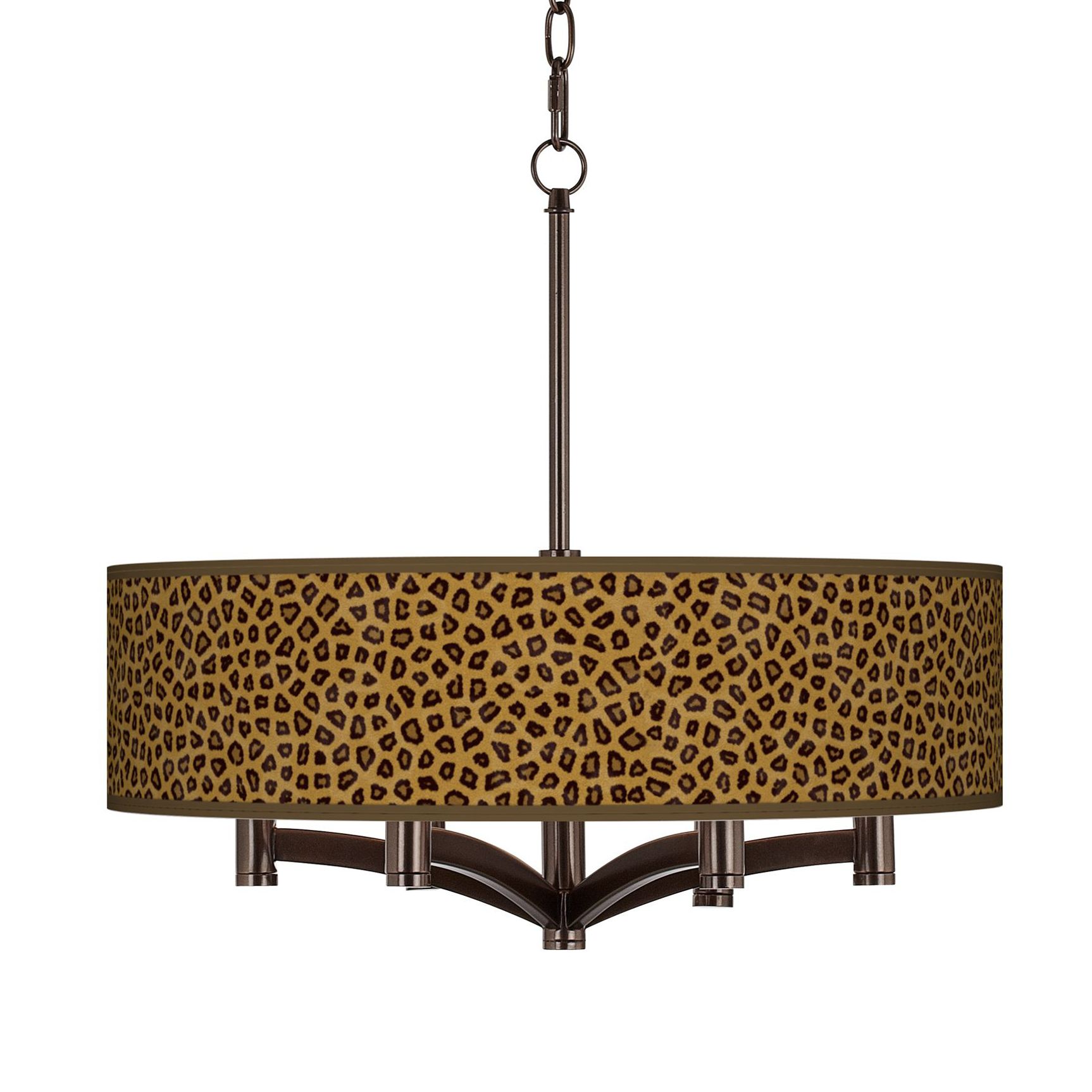 Safari Cheetah Ava 6-Light Bronze Pendant Chandelier