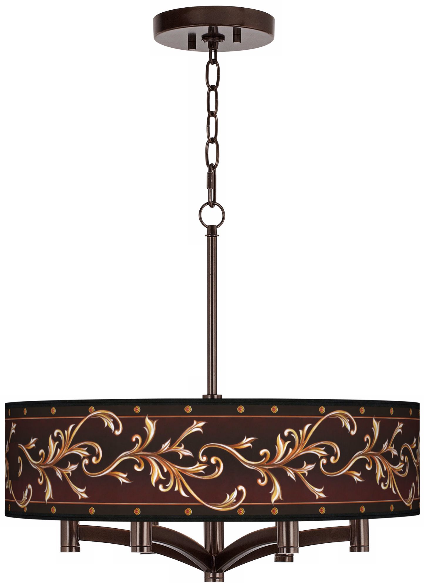 Athenian Leaf Ava 6-Light Bronze Pendant Chandelier