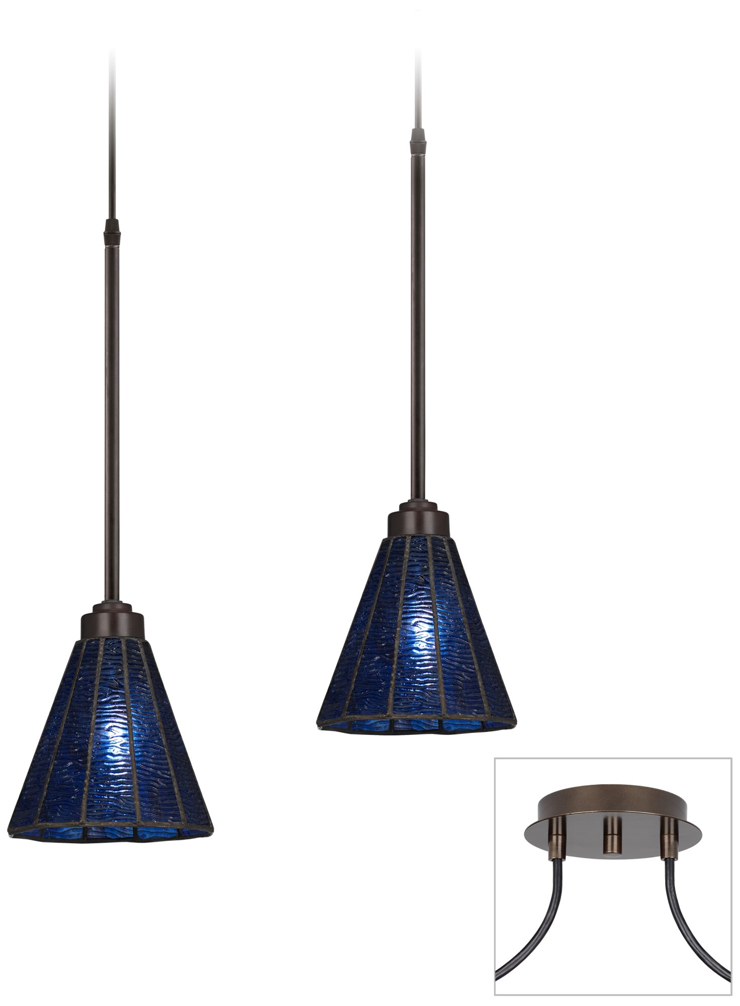 Tiger Bronze-Wrinkled Glass Double Swag Chandelier