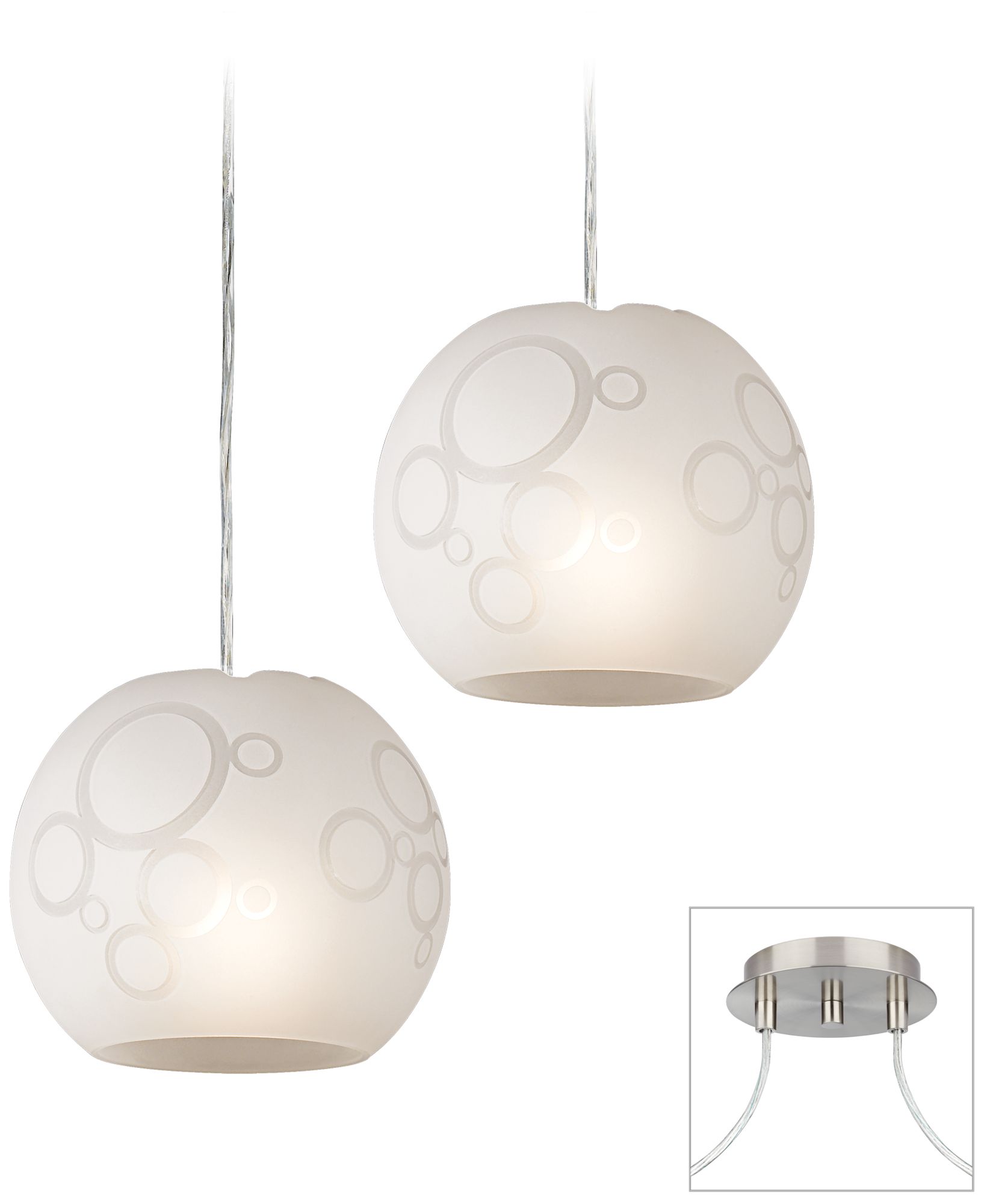 Circles Brushed Nickel Double Swag Chandelier