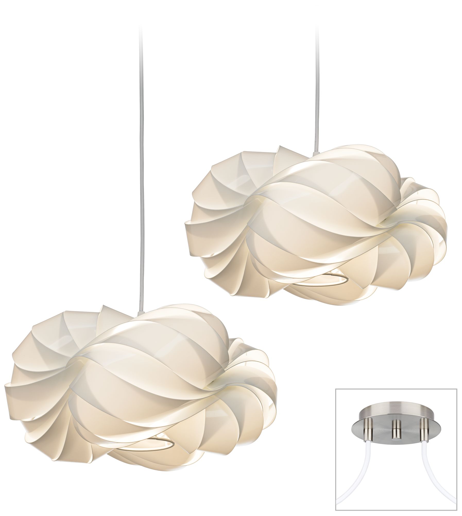 White Cloud Brushed Nickel  Double Swag Chandelier