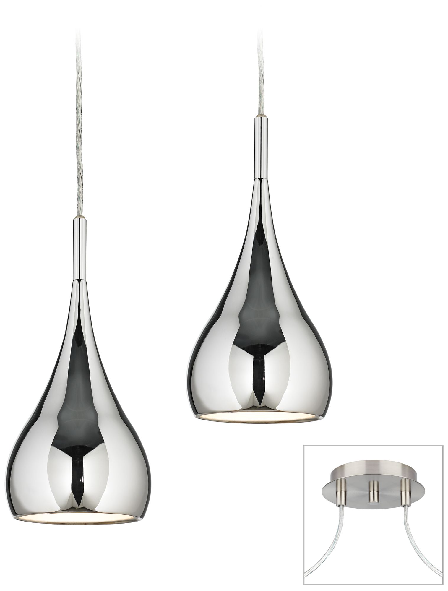 Raindrop Chrome - Brushed Nickel Double Swag Chandelier
