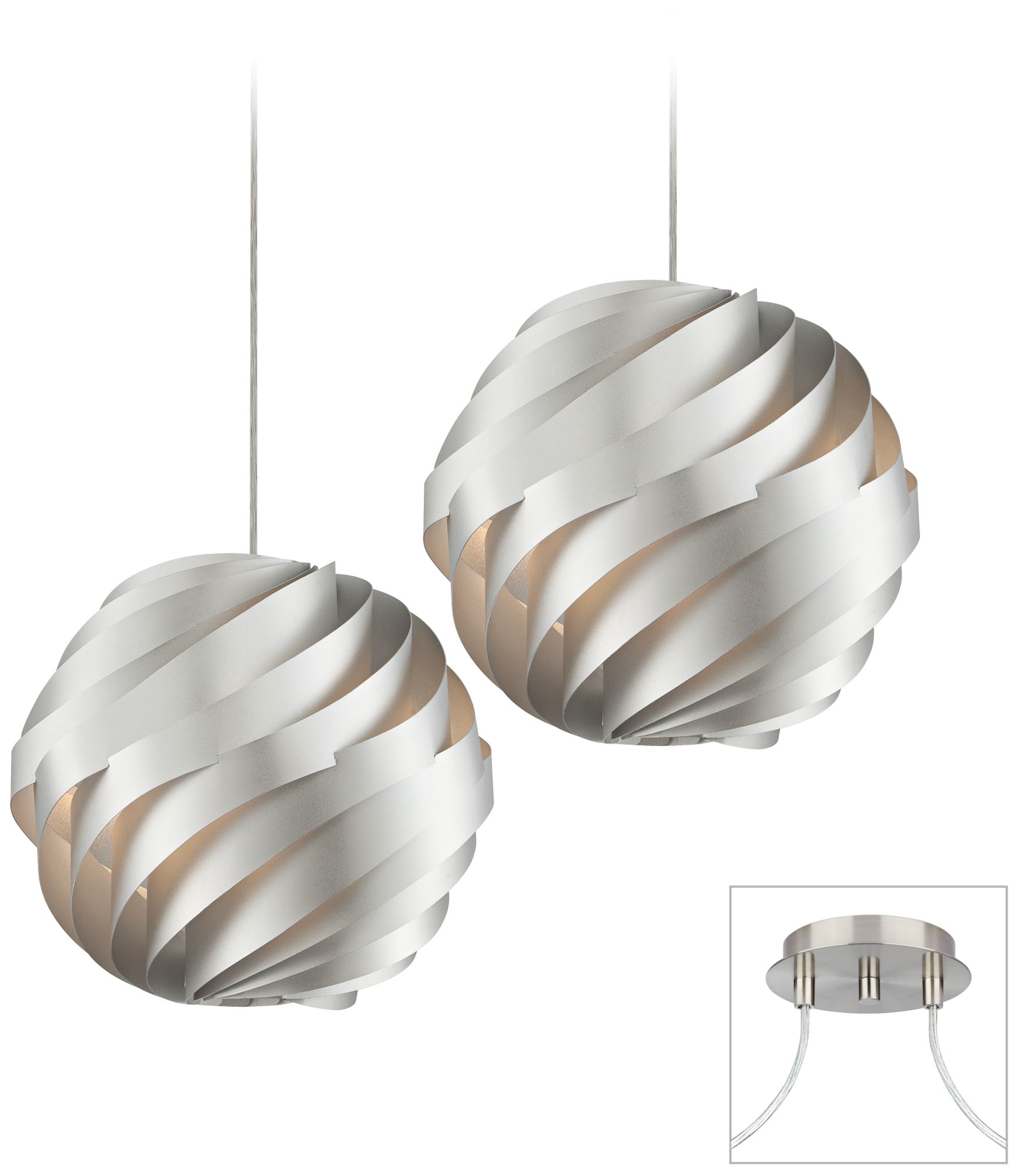 Silver Waves - Brushed Nickel Double Swag Chandelier