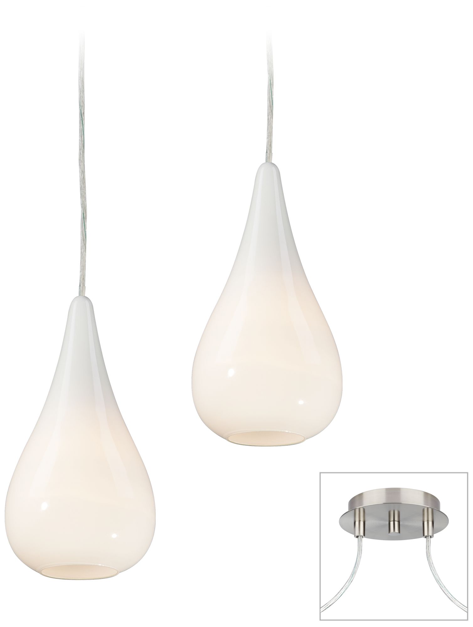 Ice Drop Brushed Nickel Double Swag Chandelier