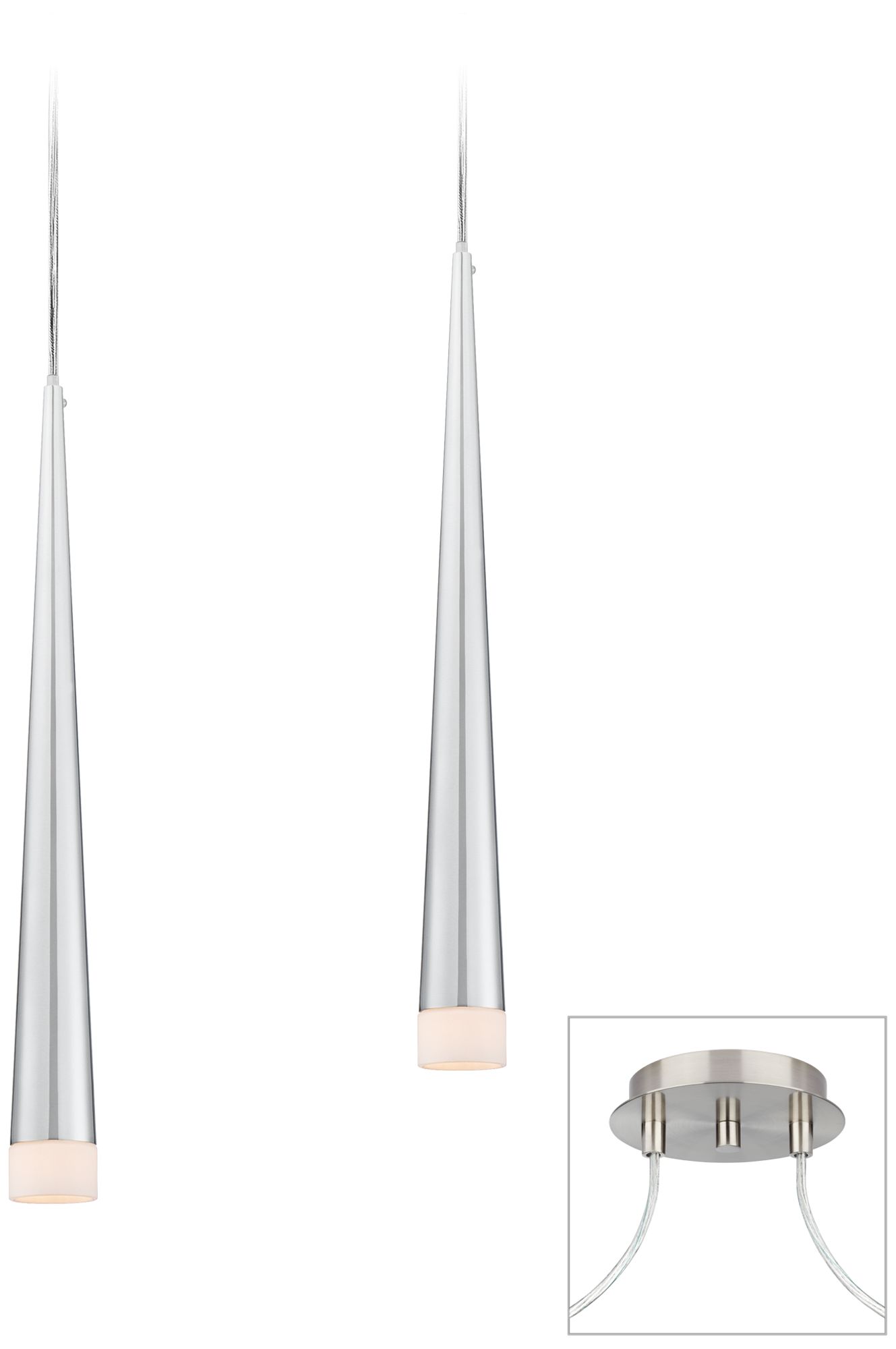 Slim Cone Brushed Nickel Double Swag Chandelier