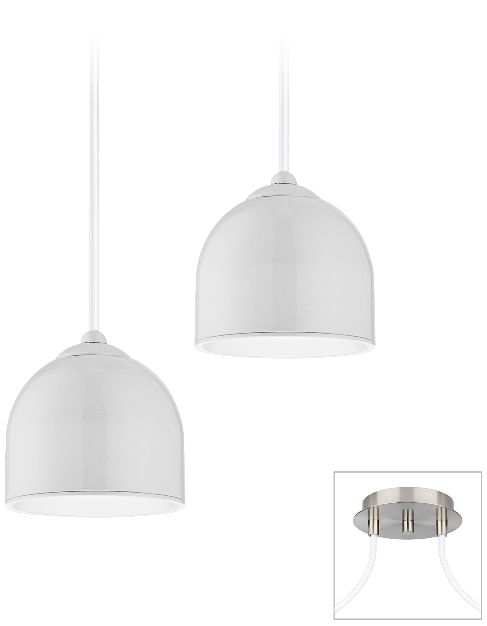 Dome Brushed Nickel Double Swag LED Chandelier